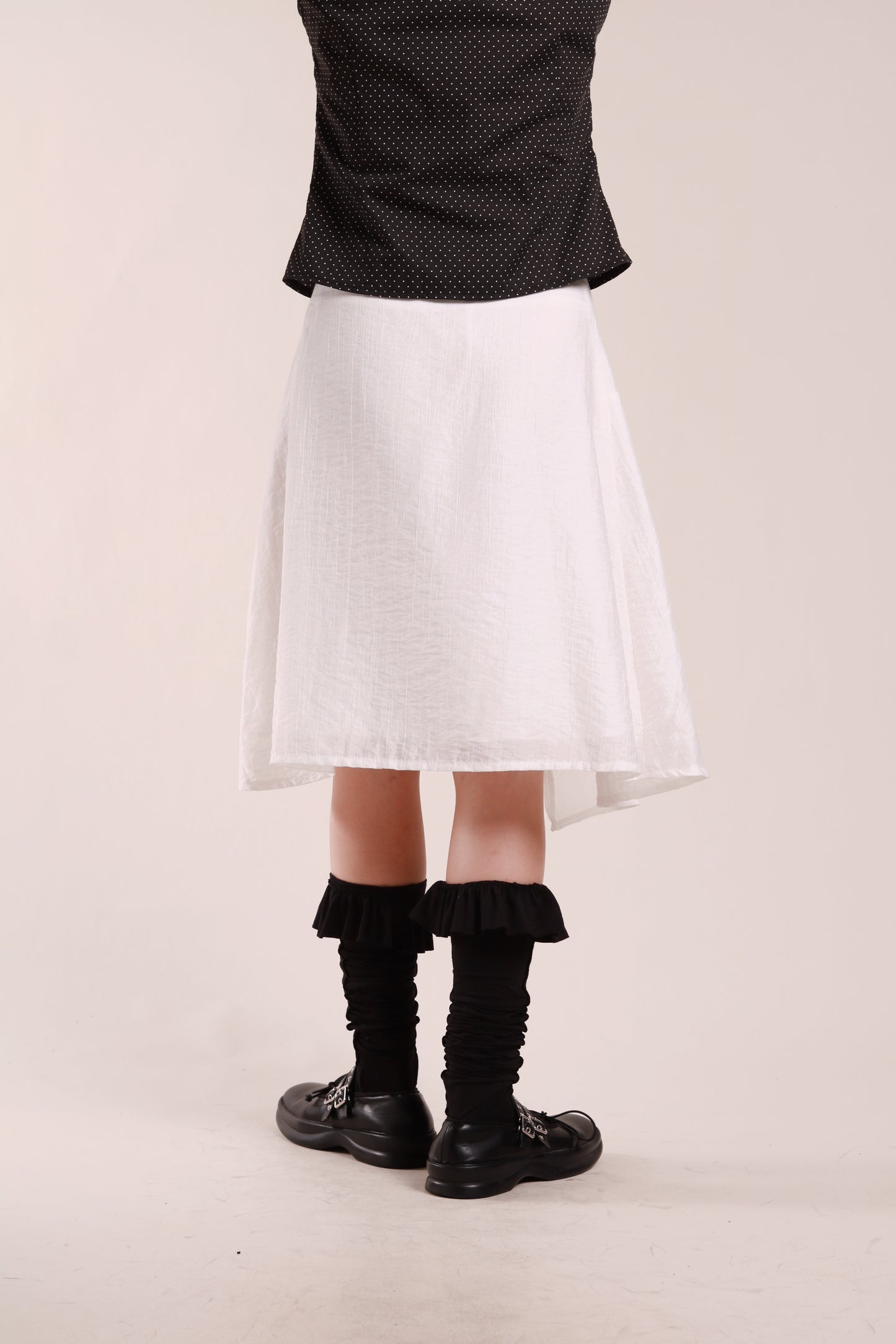 Asymmetric Mini Skirt (White)