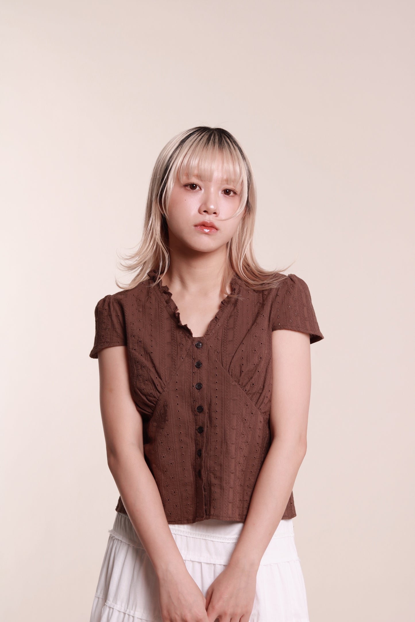 Lace Blouse (Brown)