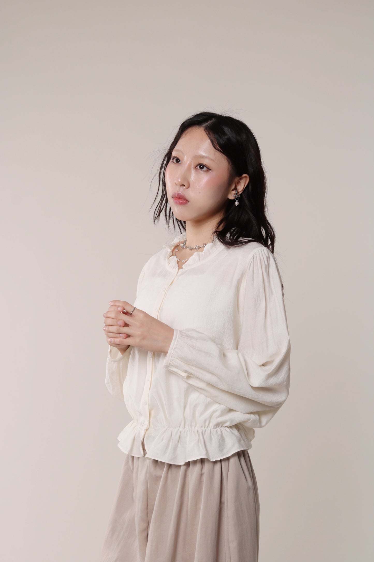 Retro Ruffle Shirt (Ivory)
