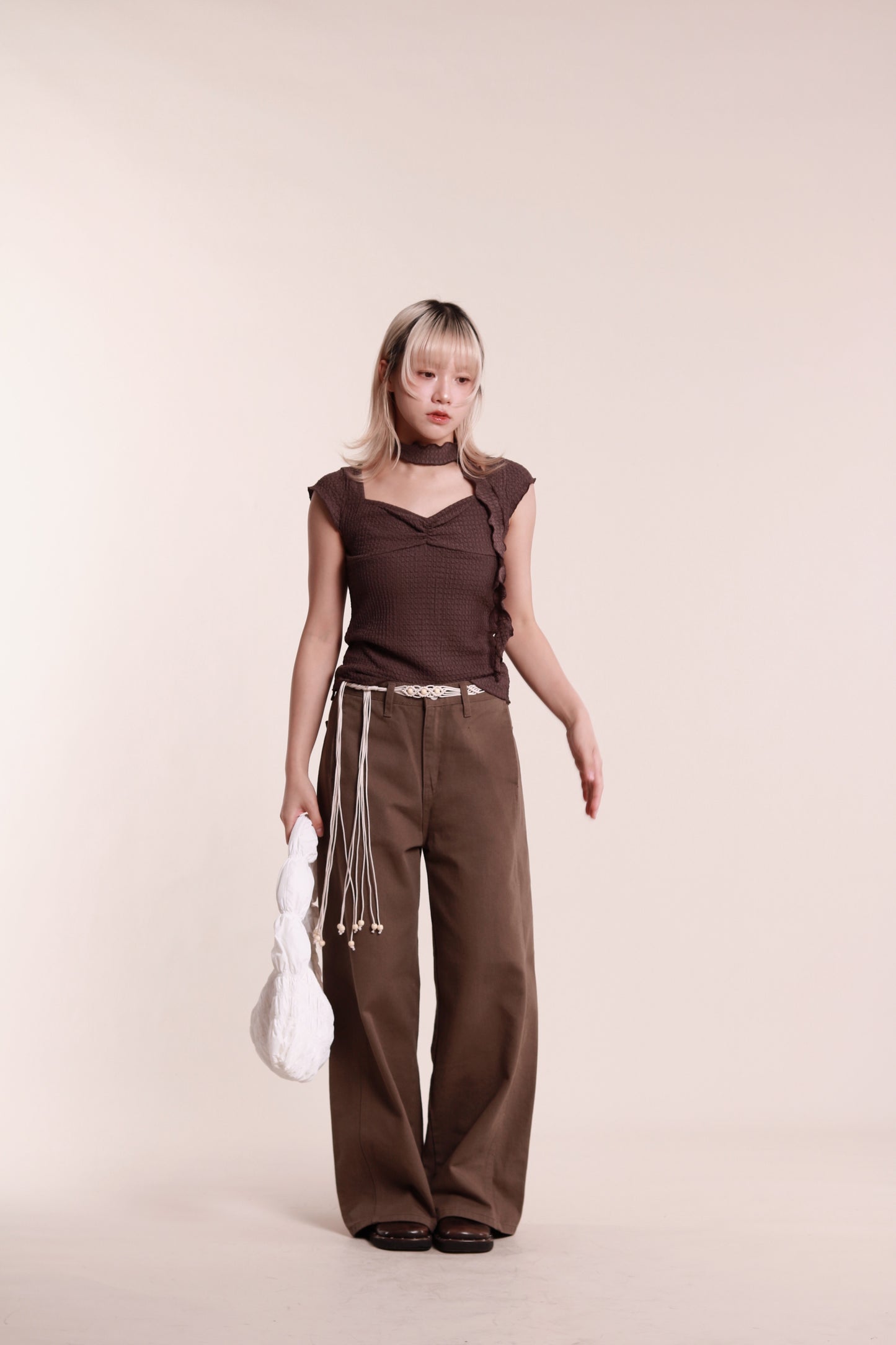 Gathered Tee Set (Brown)