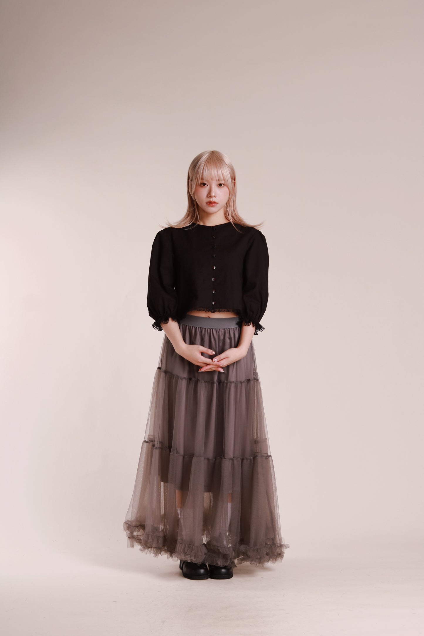 Retro Lace Blouse (Black)