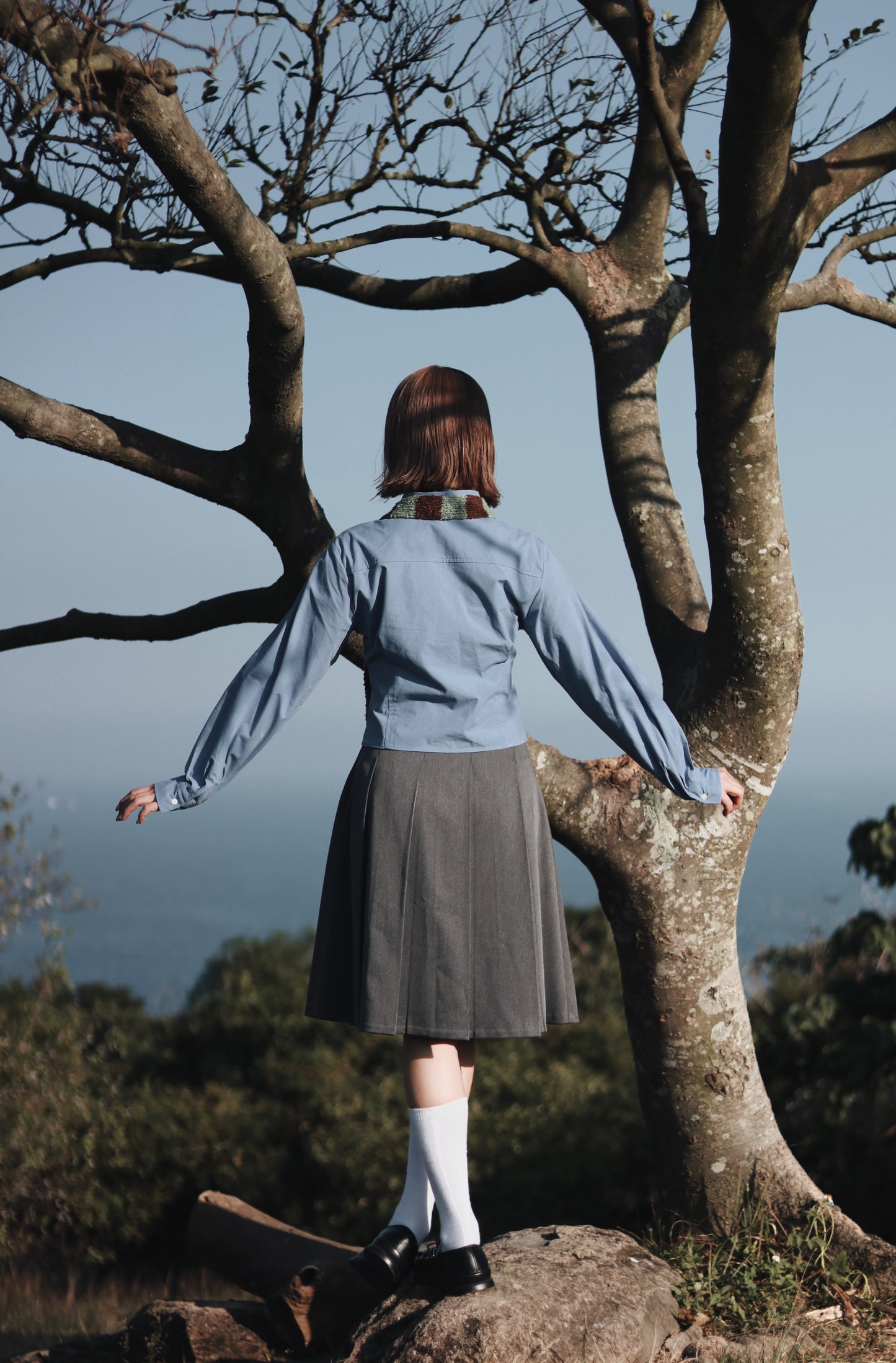 Cropped Shirt (Blue)