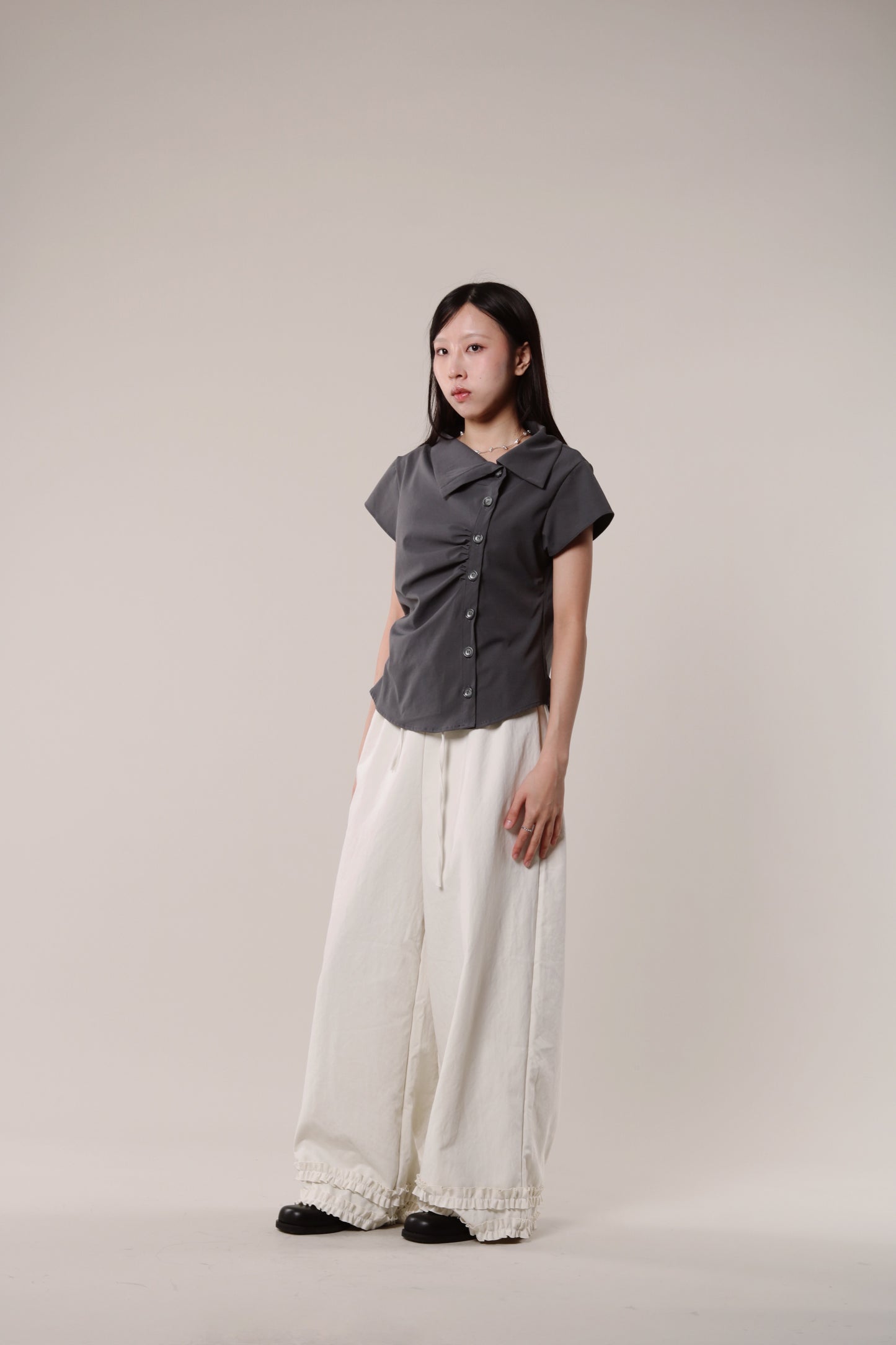 Double Ruffle Pants (Ivory)