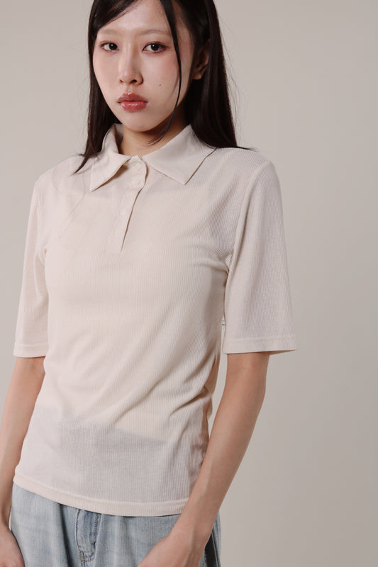 Summer Polo Tee (Beige)