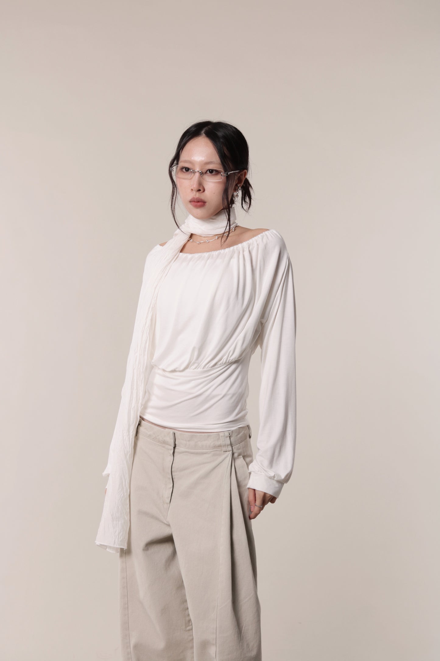 Luna Gathered Top (Ivory)