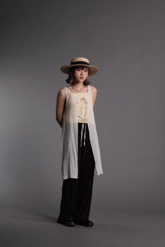Ribbon Vest (Beige)