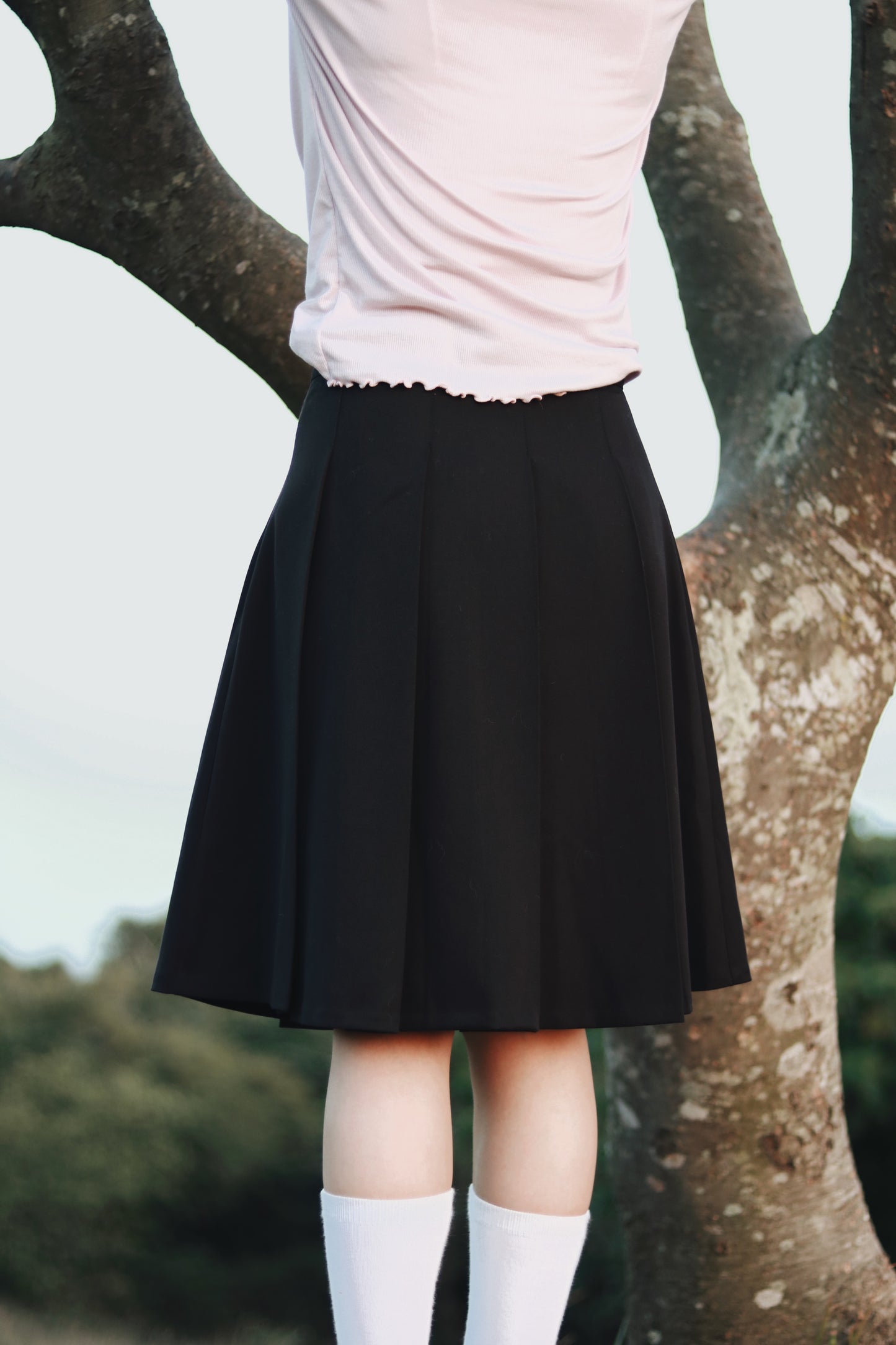 Doll Pleated Mini Skirt (Black)