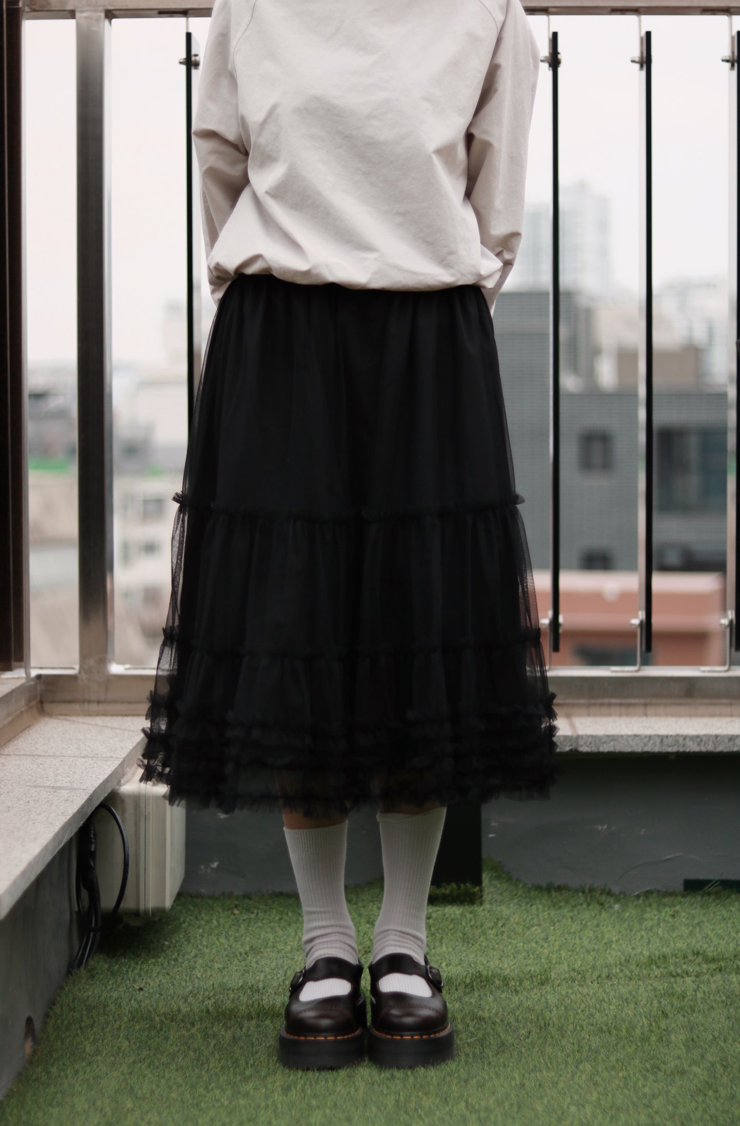 Doll Lace Ruffle Skirt (Black)
