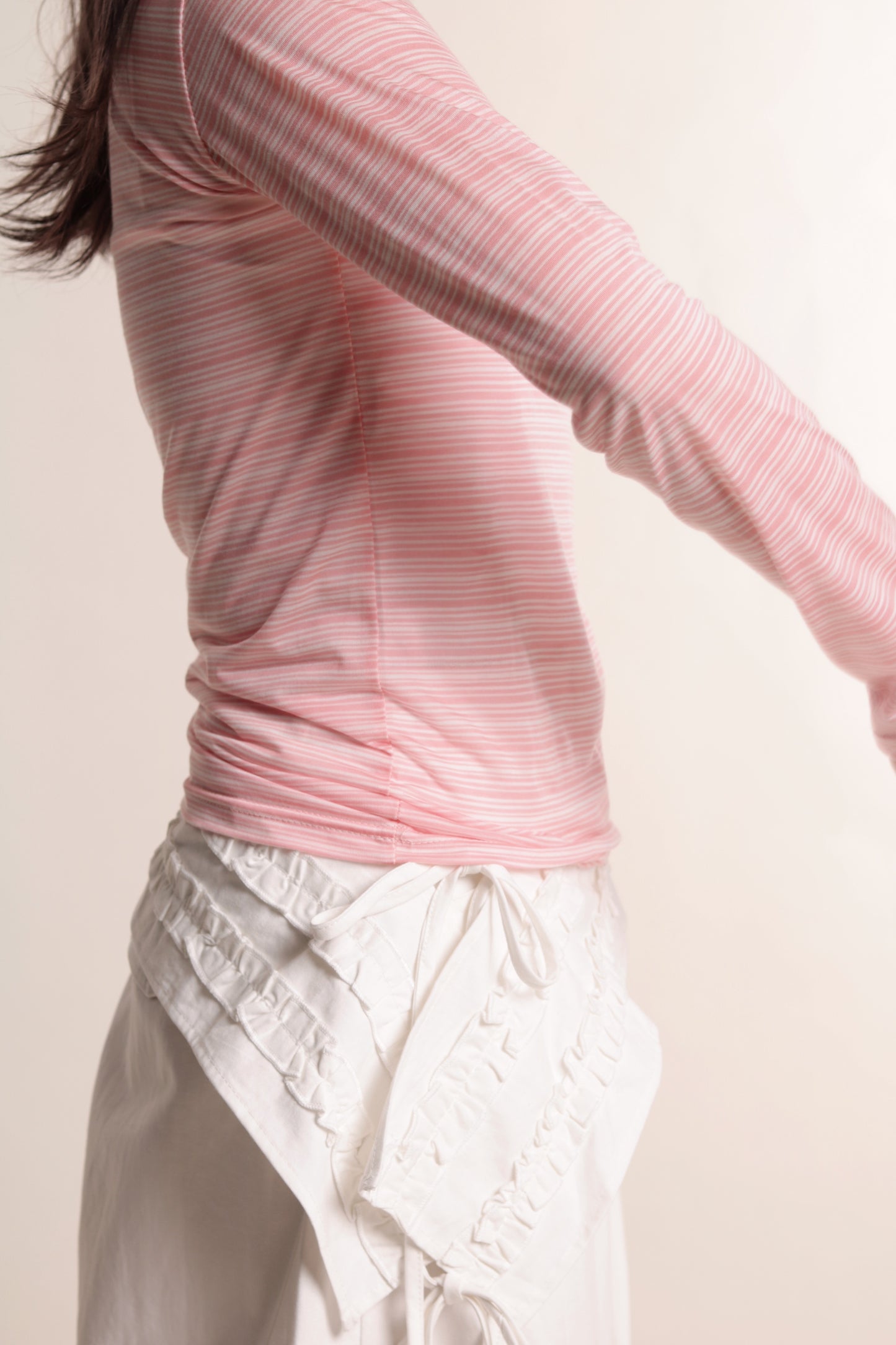 Striped See Through Top (Pink)