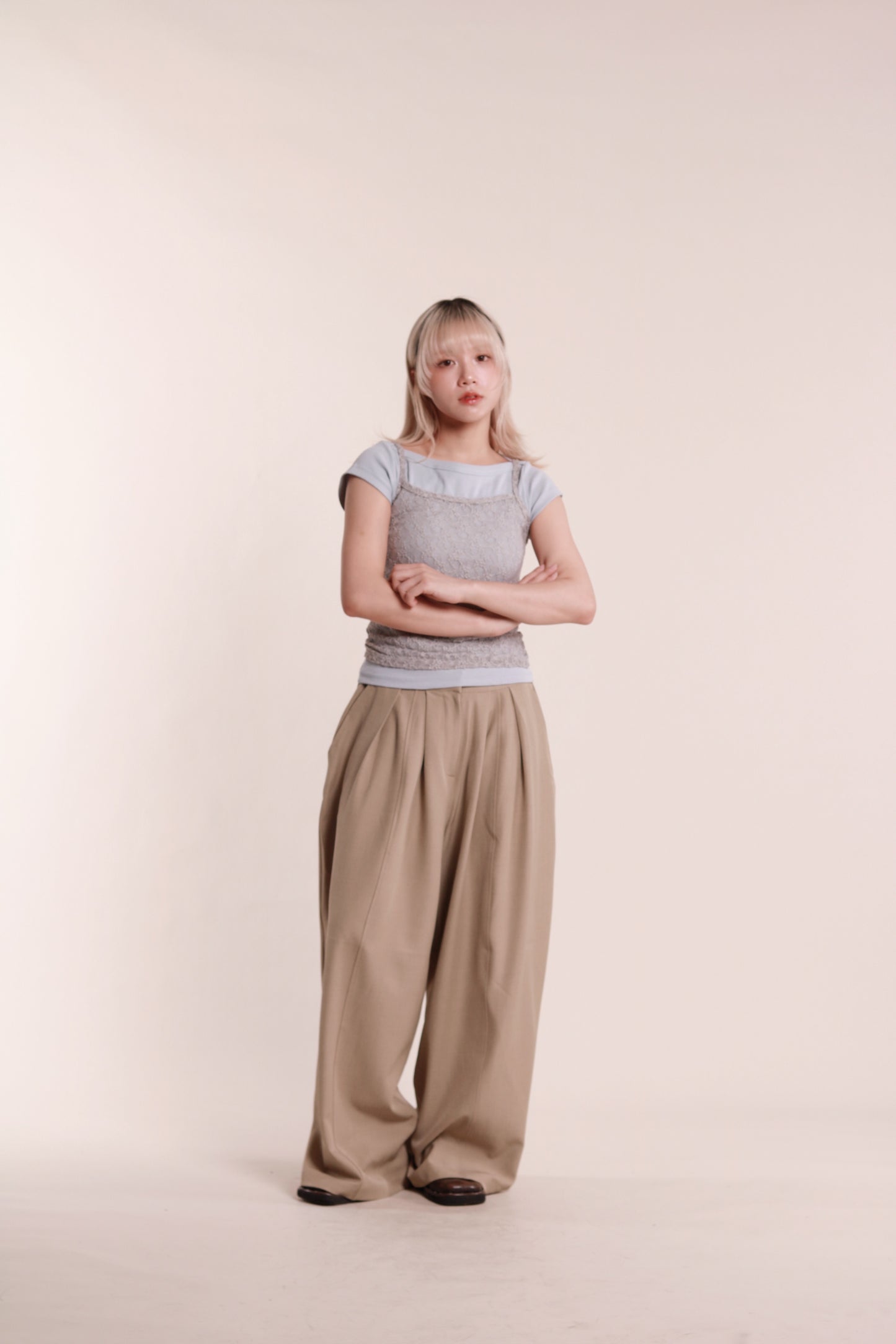 Mesh Sleeveless Top (Grey)