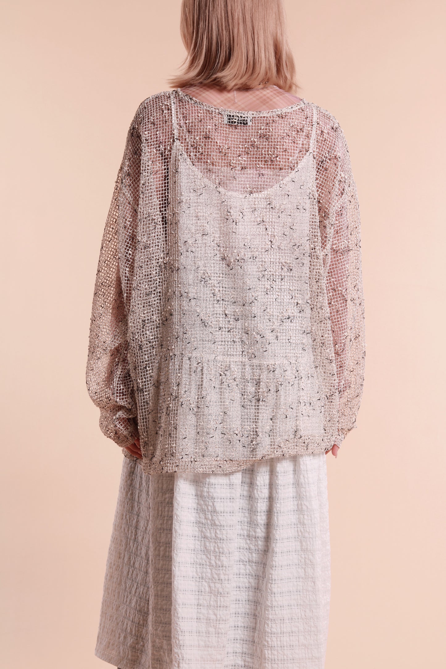 Textured Sleeveless Dress (White)