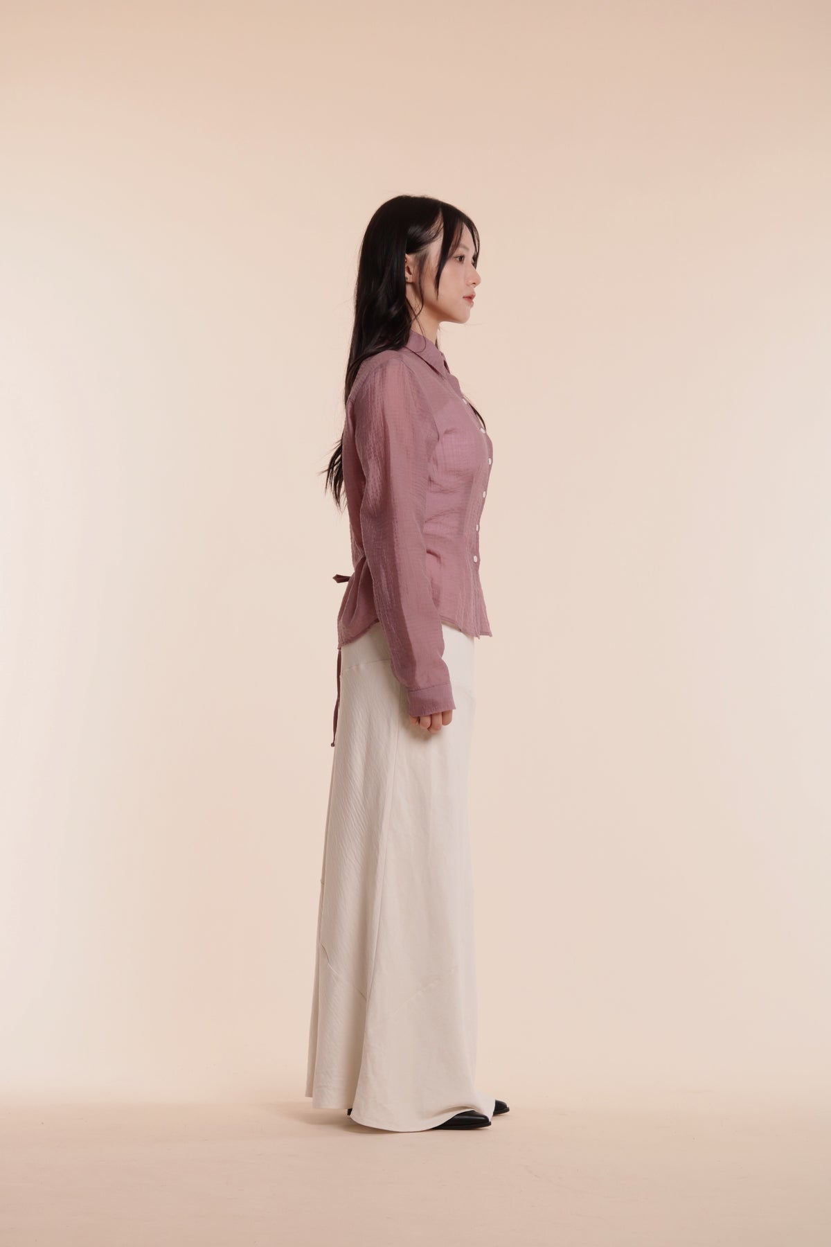 Checkered See Through Shirt (Pink)