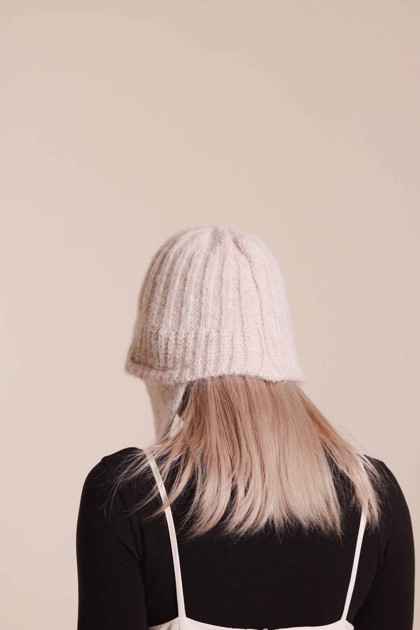Doll Knit Scarf Flight Cap (Ivory)