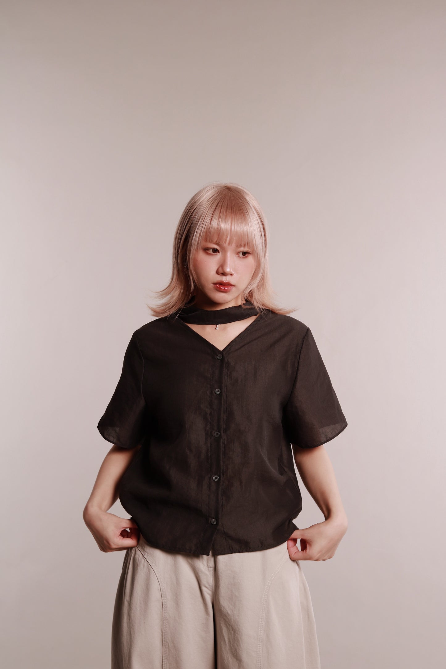 See Through Tie Top (Black)