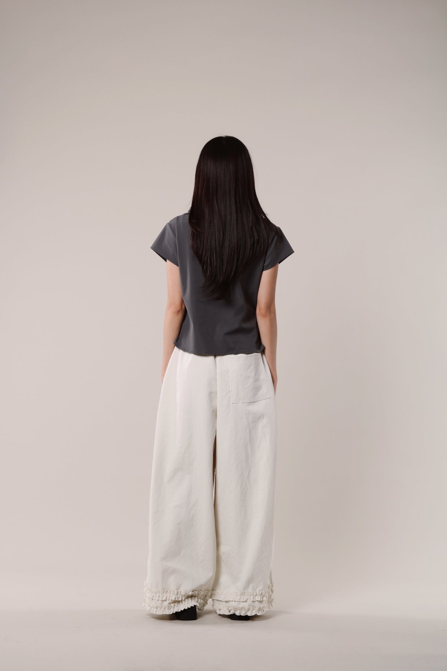 Double Ruffle Pants (Ivory)