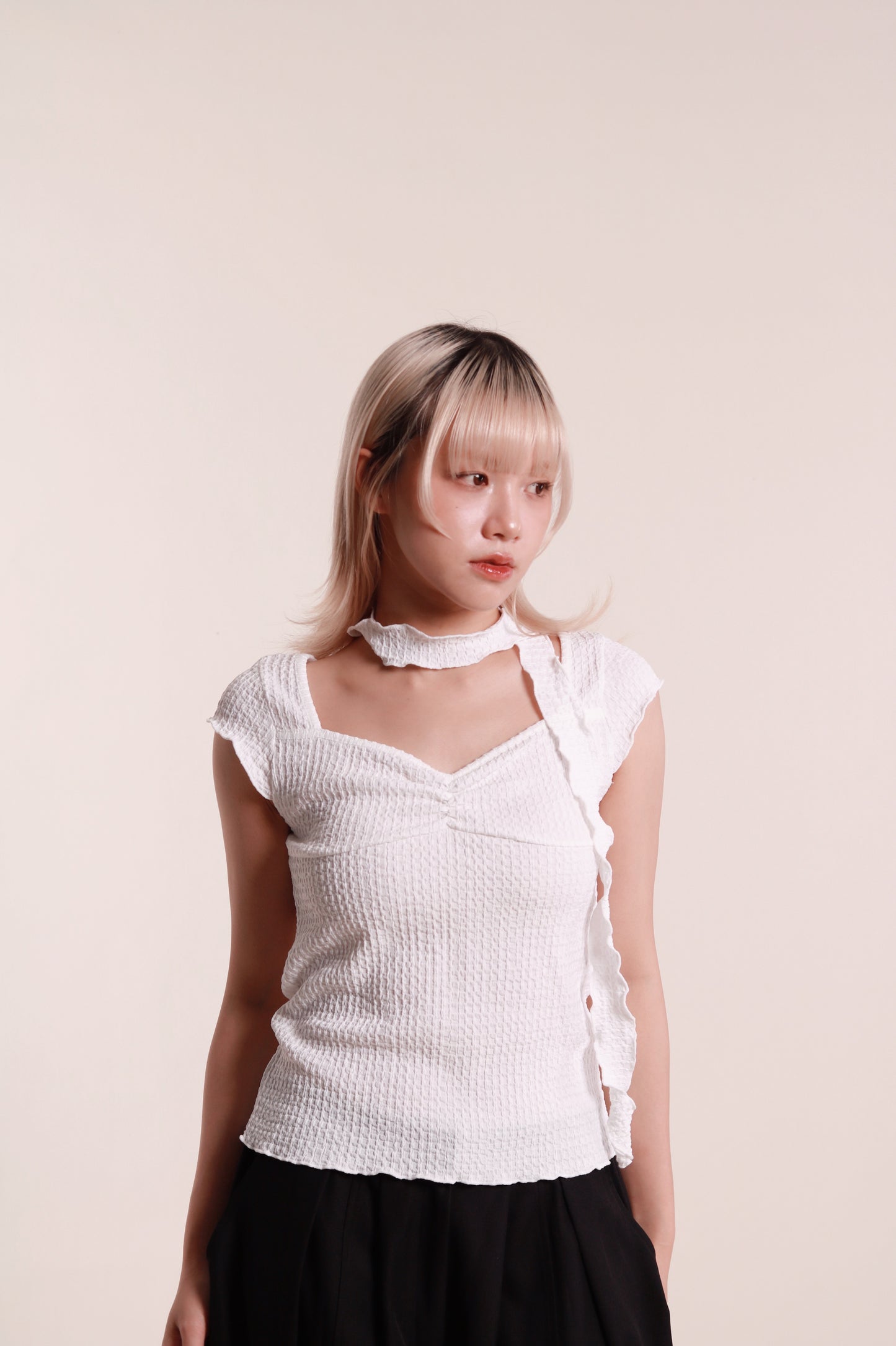 Gathered Tee Set (White)