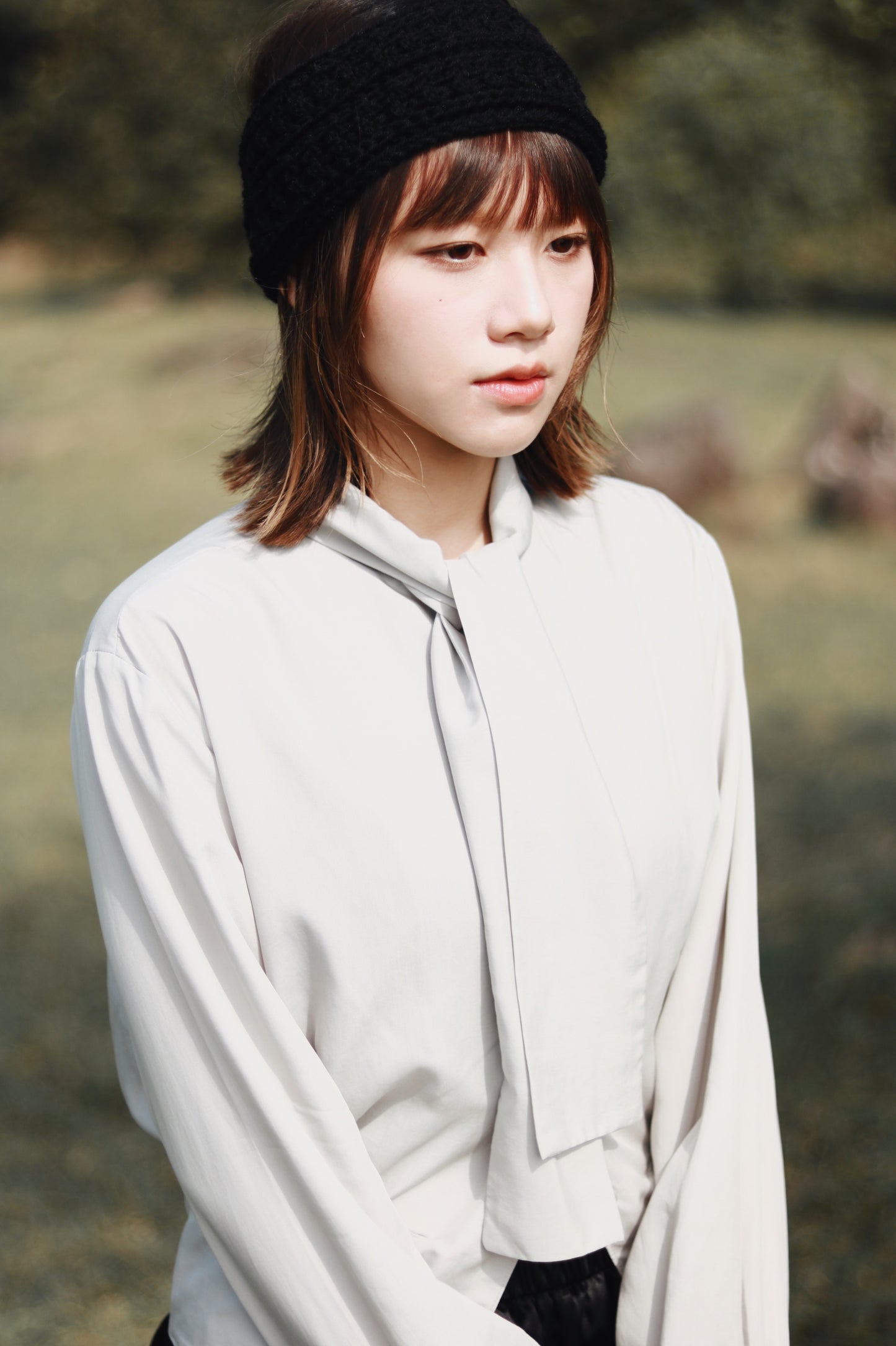 Ribbon Headband (Black/Brown/Grey/Ivory/Pink)