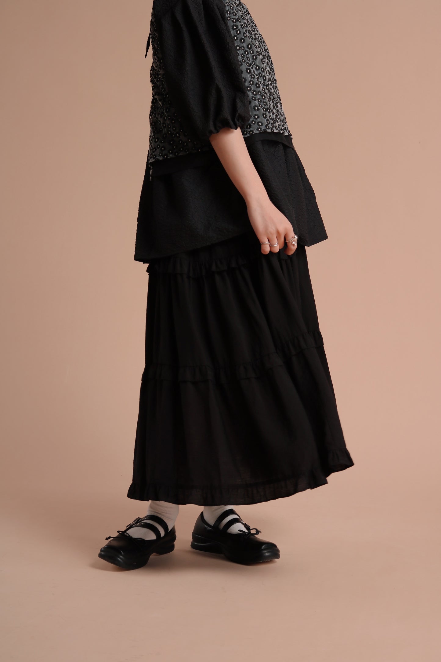 Alva Ruffle Dress (Black)