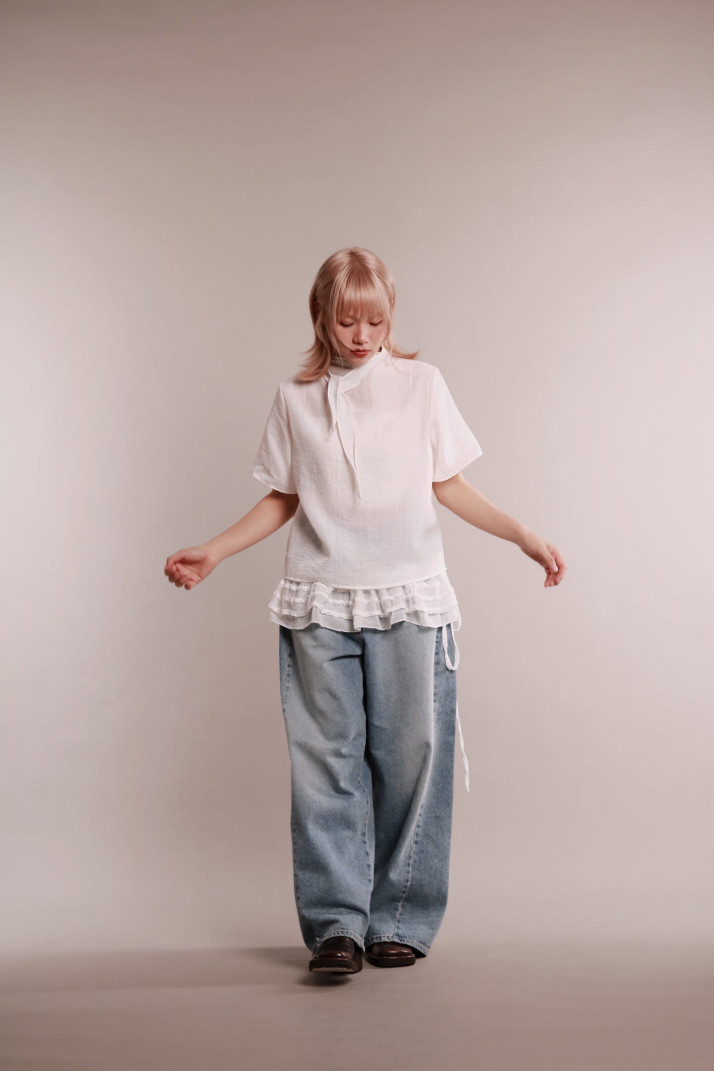 See Through Tie Top (White)