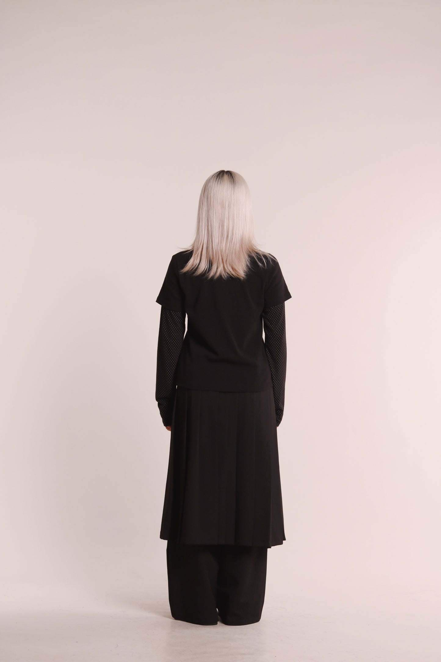 Layered Pleat Pants (Black)