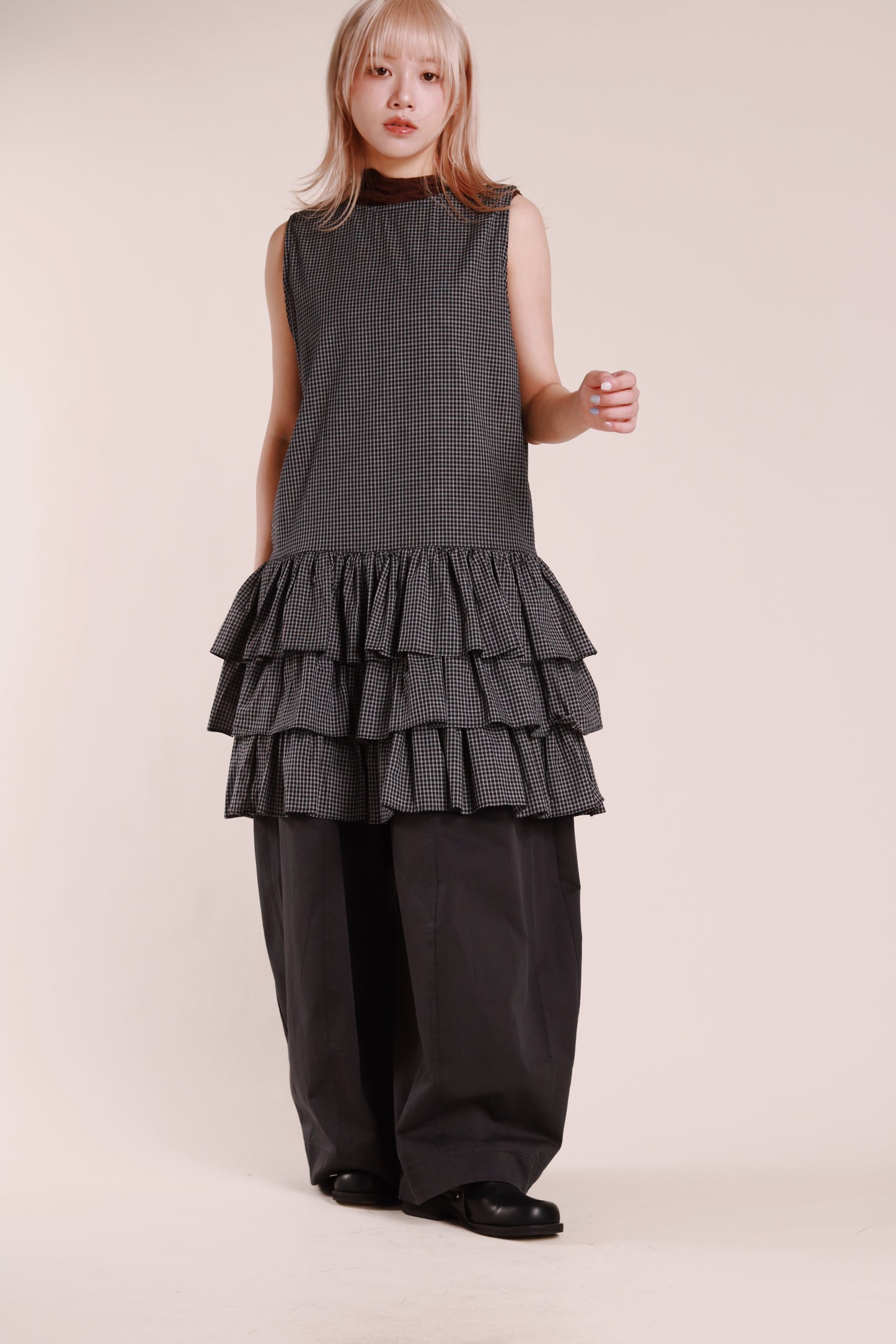 Layered Ruffle Dress (Black)