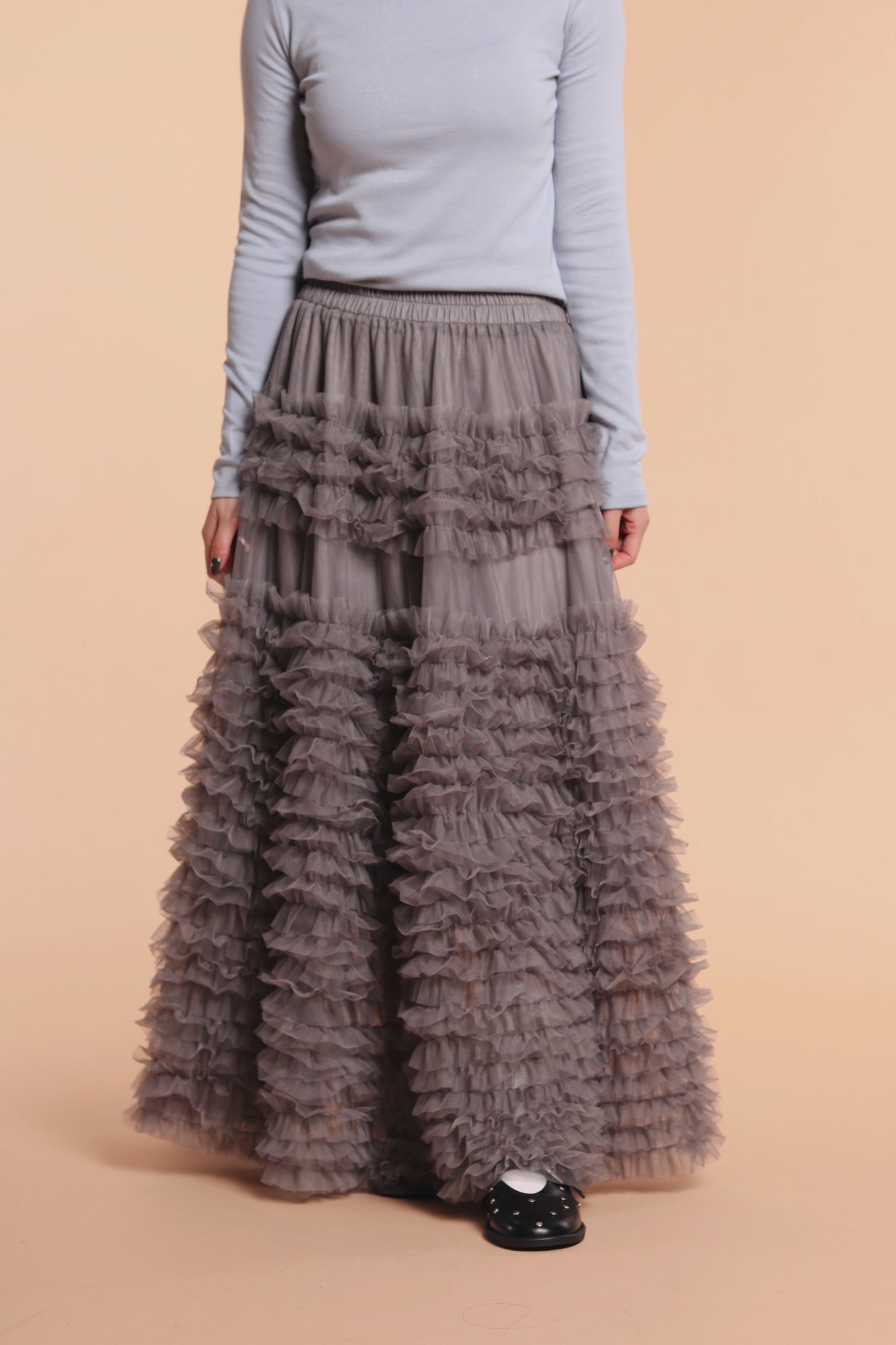 Doll Ruffle Lace Skirt (Grey)