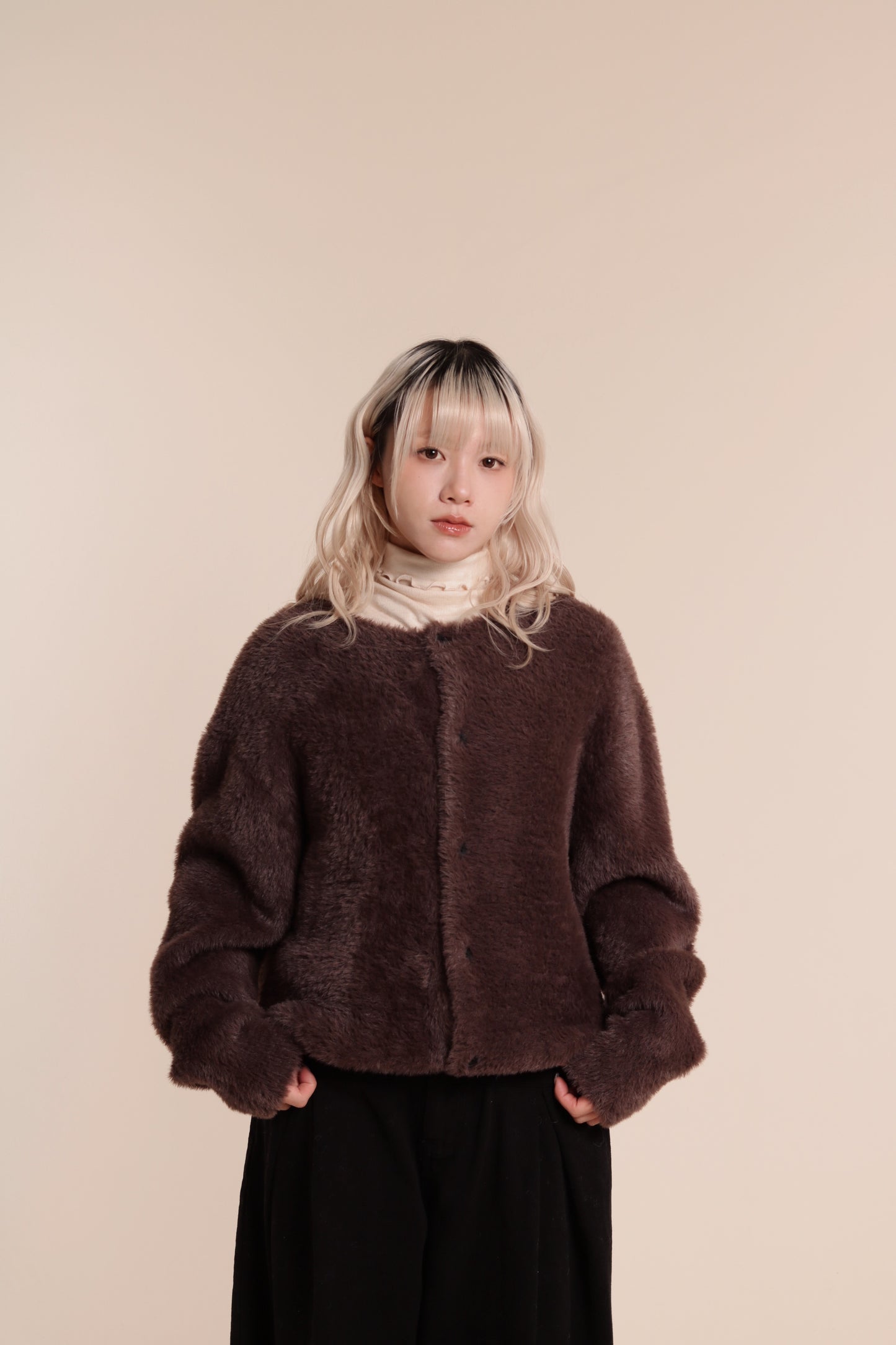 Fluffy Cardigan (Brown)