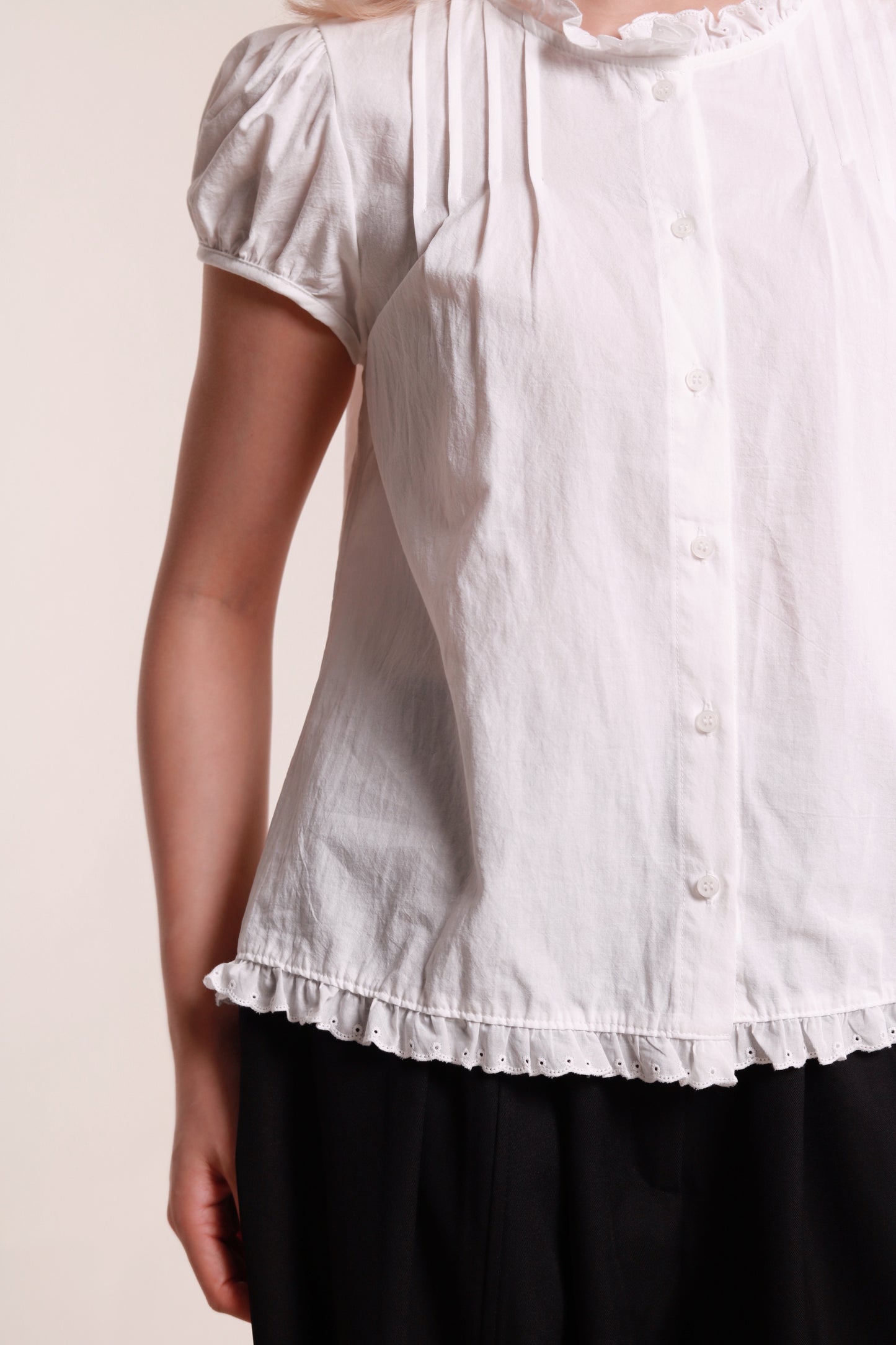 Puff Sleeve Blouse (White)