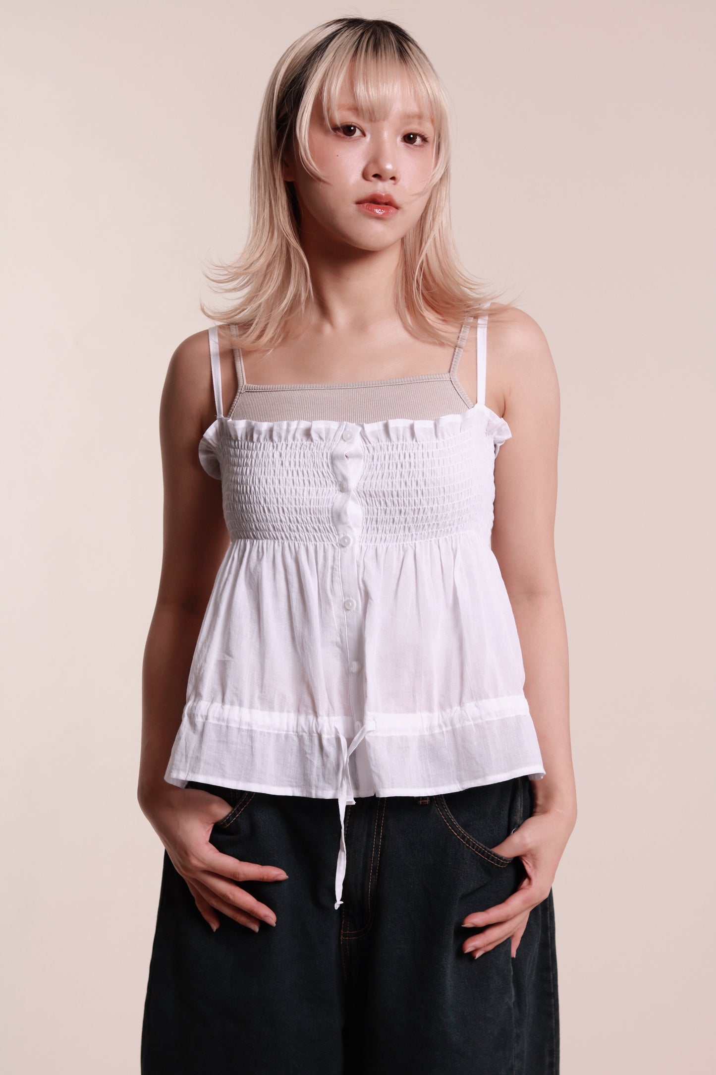 Audrey Sleeveless Top (White)