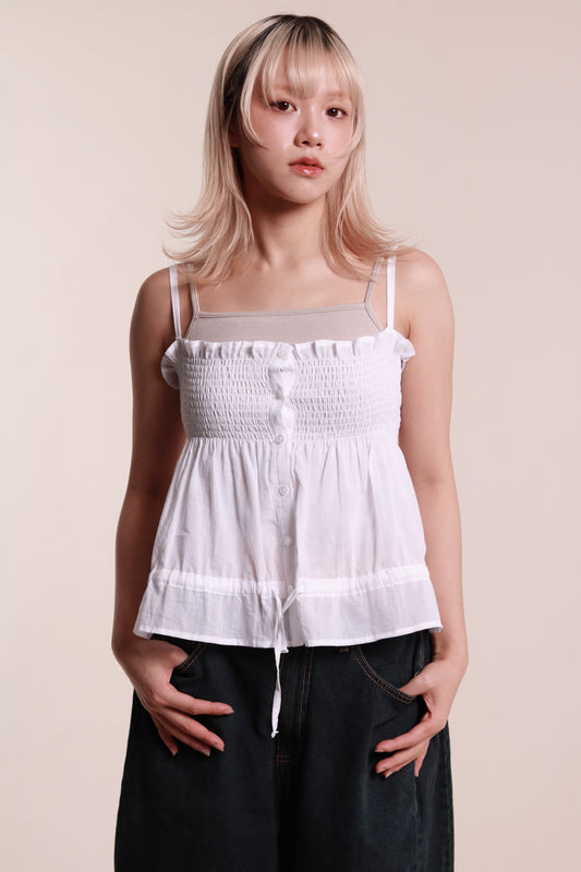 Audrey Sleeveless Top (White)
