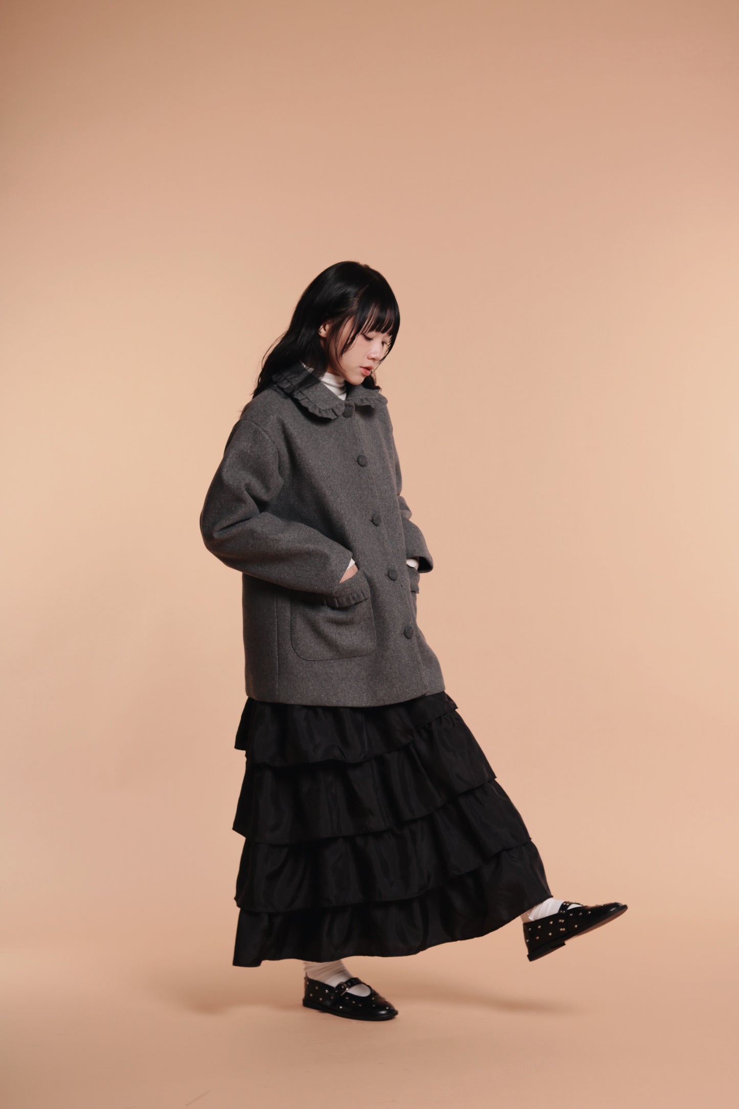 Ruffle Tiered Skirt (Black)