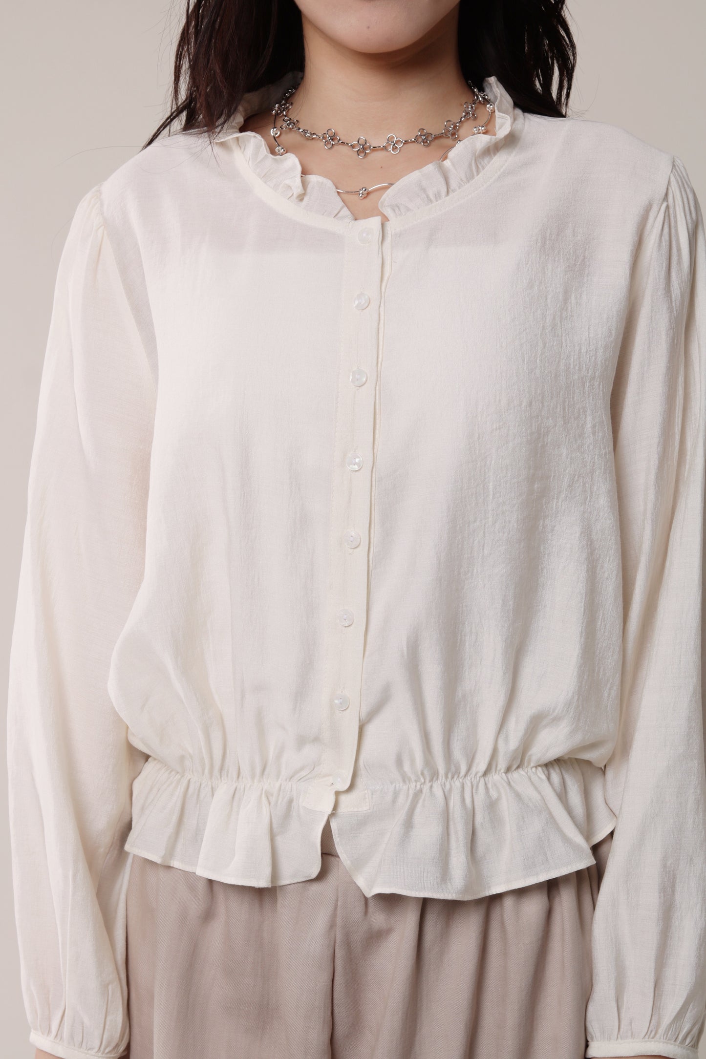 Retro Ruffle Shirt (Ivory)