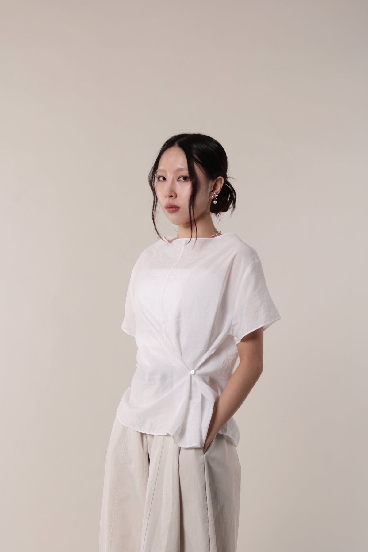 Asymmetric Twist Top (White)
