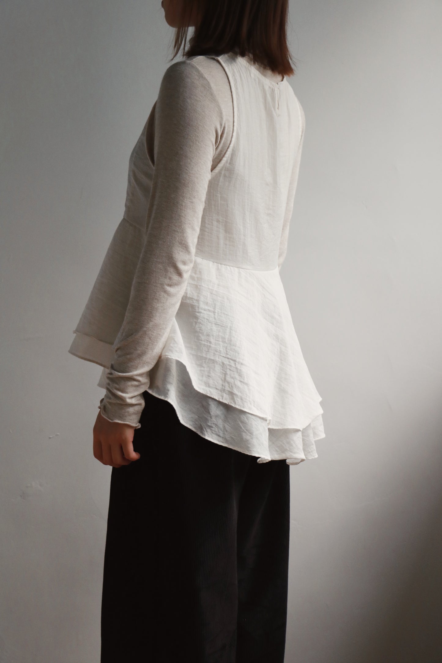 Ruffle Sleeveless Top (Ivory)