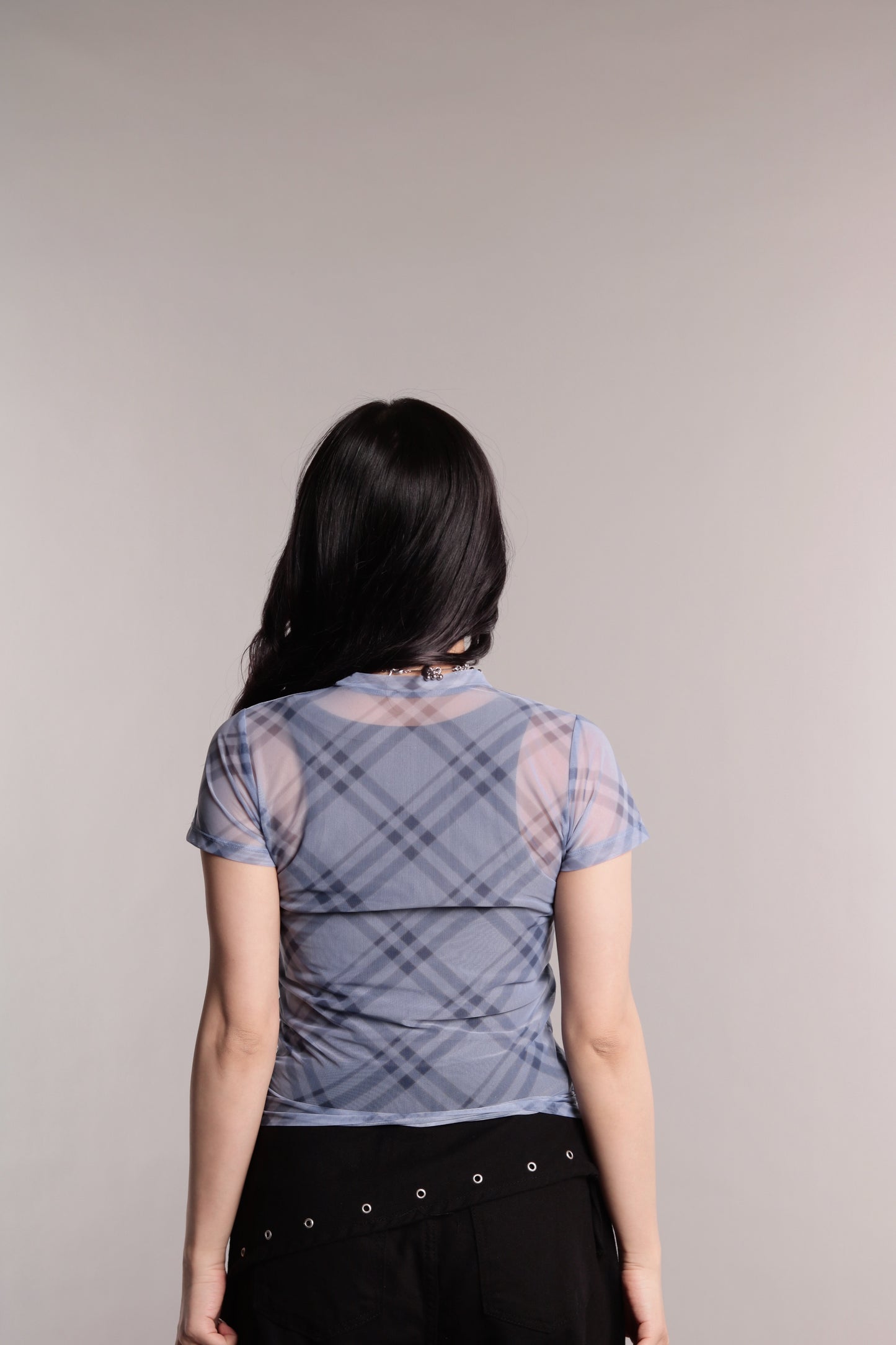 Checker Mesh Tee (Blue)