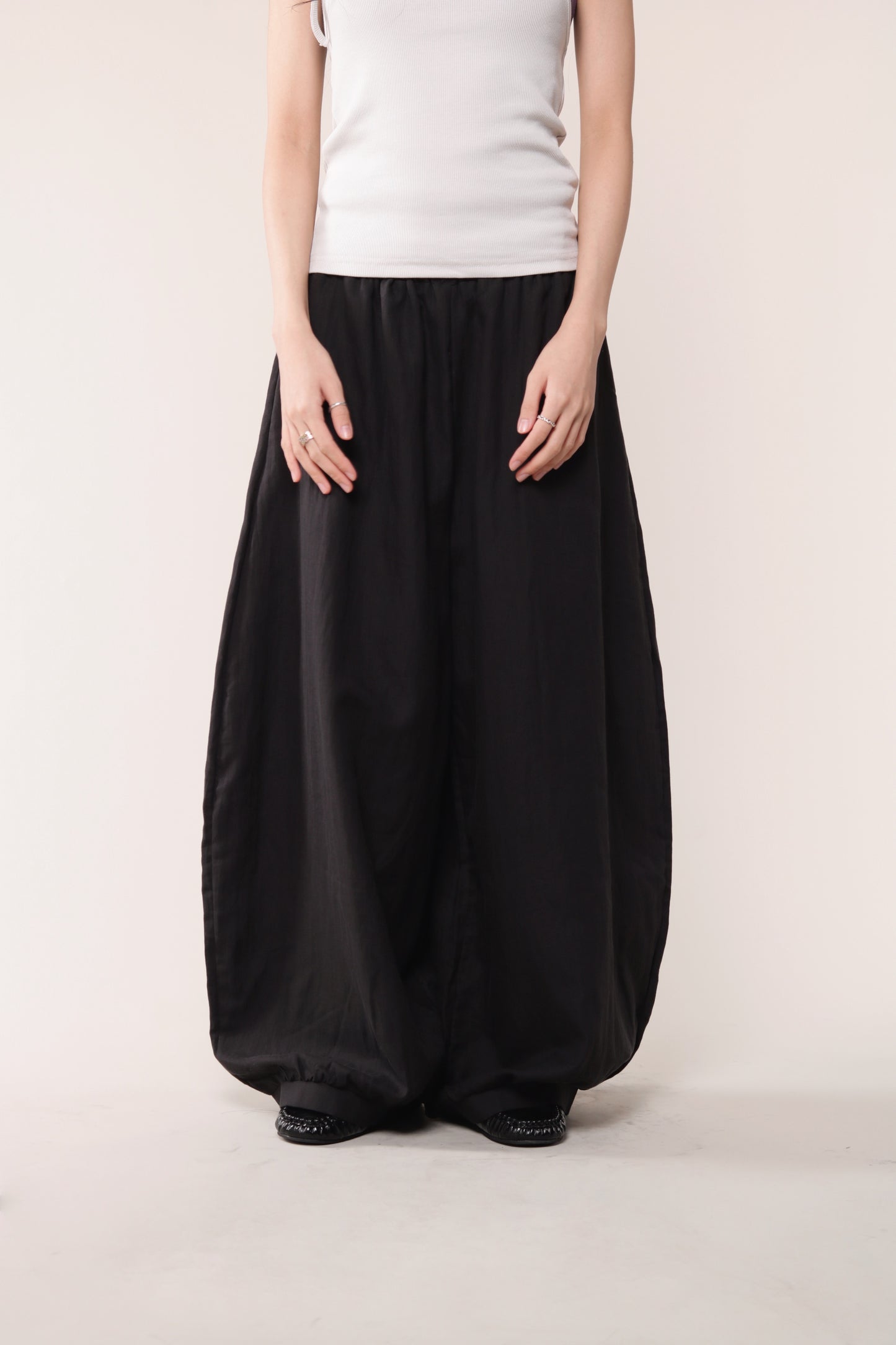 Linen Bubble Pants (Black)