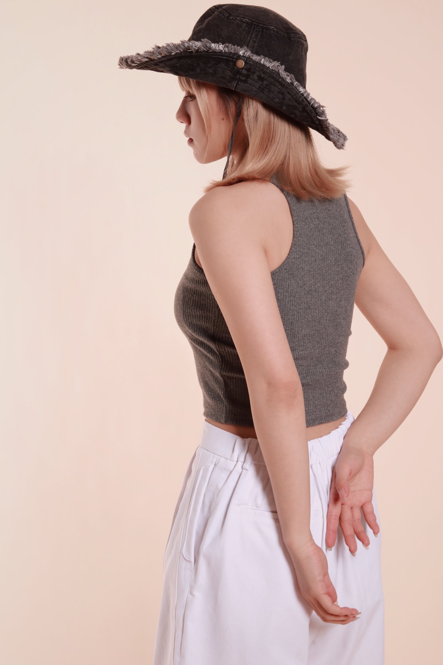 Padded Rib Tank (Grey)