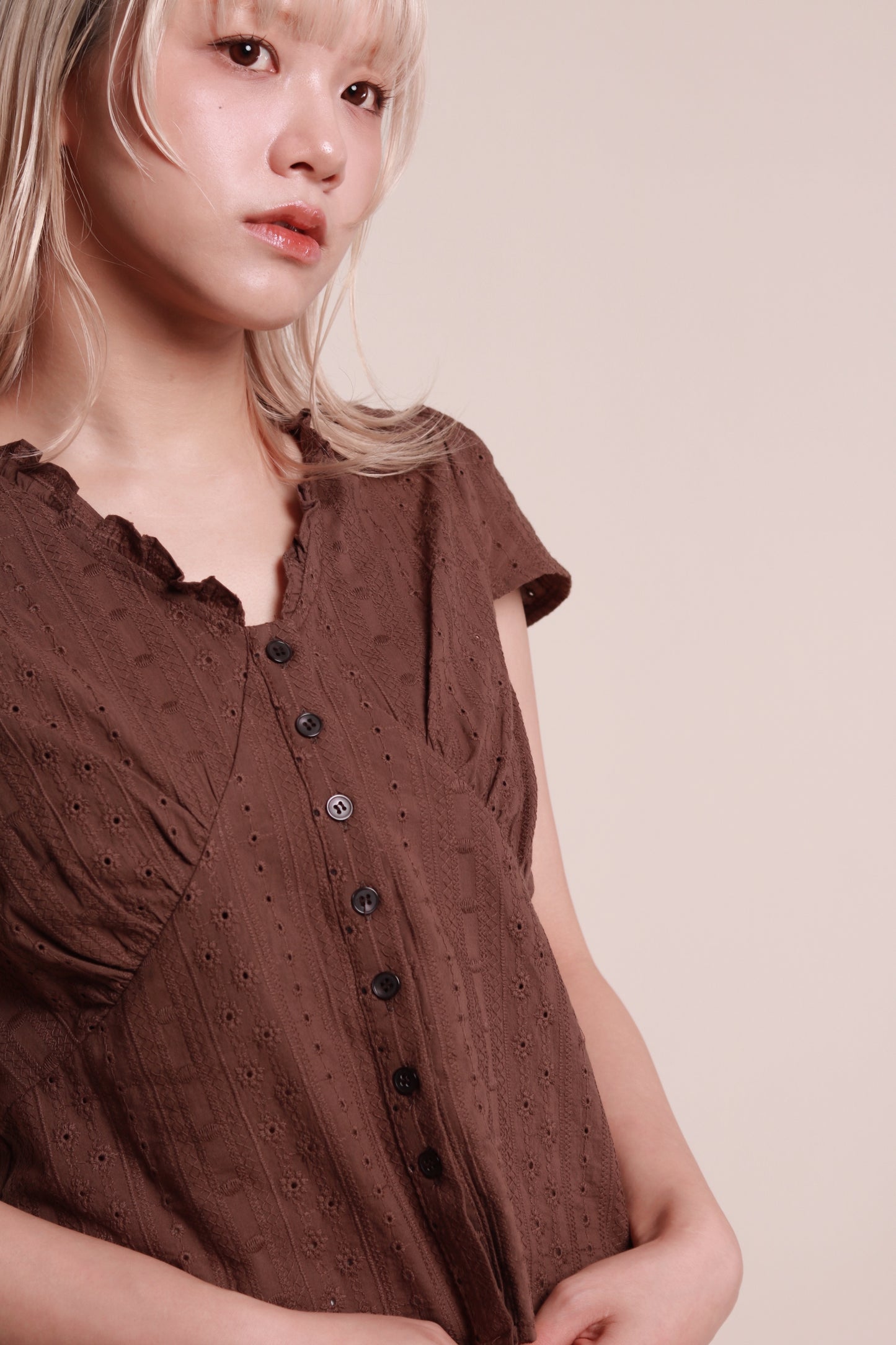 Lace Blouse (Brown)