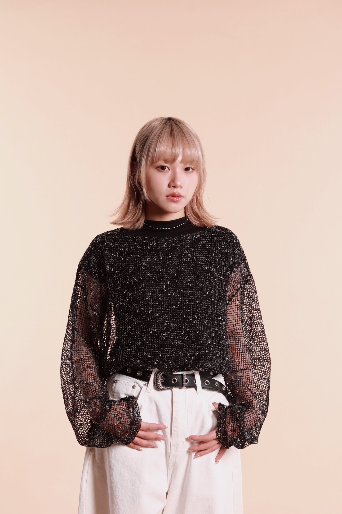 Oversized Net Top (Black)