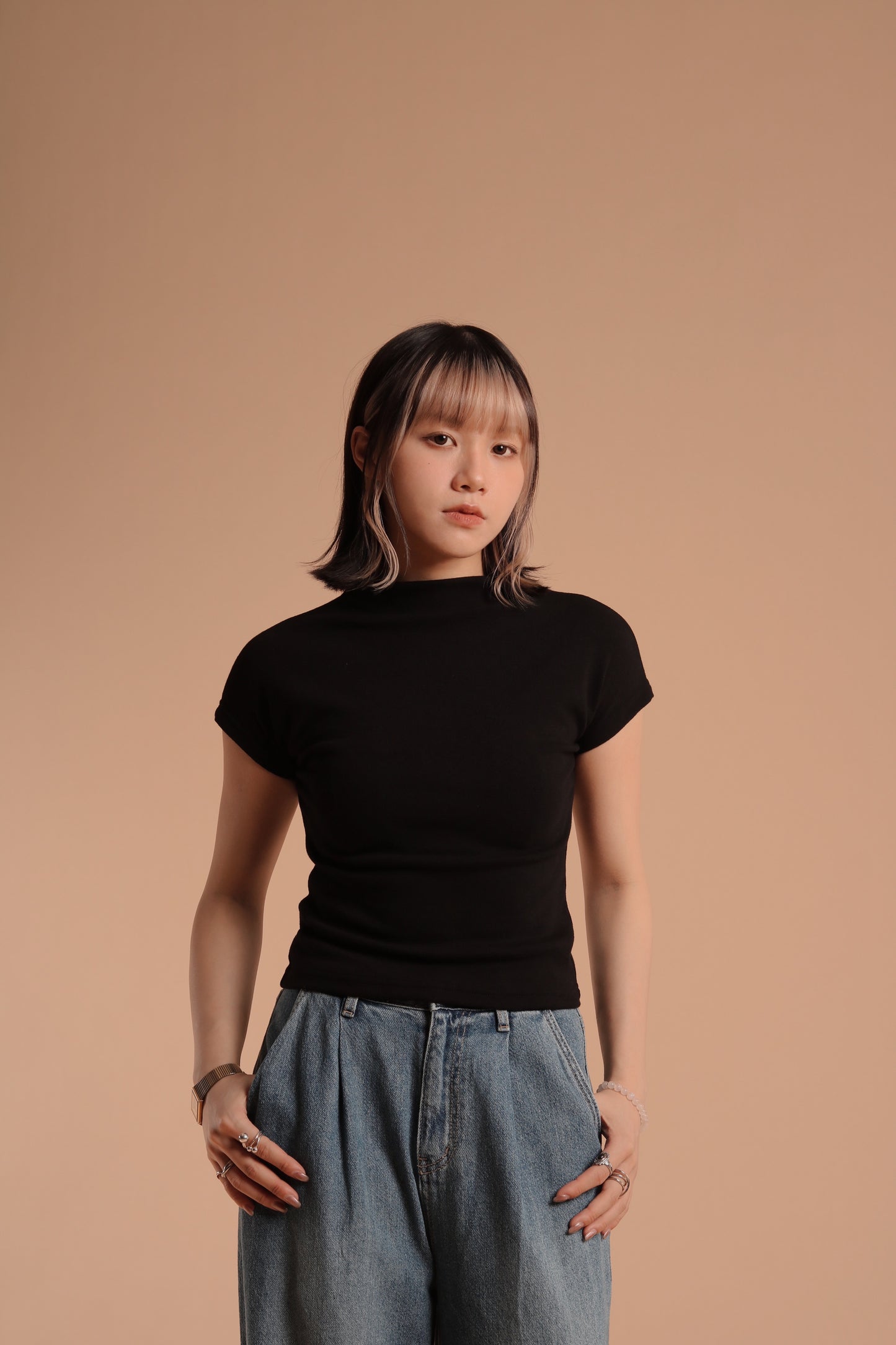 Cap Sleeve Tee (Black)