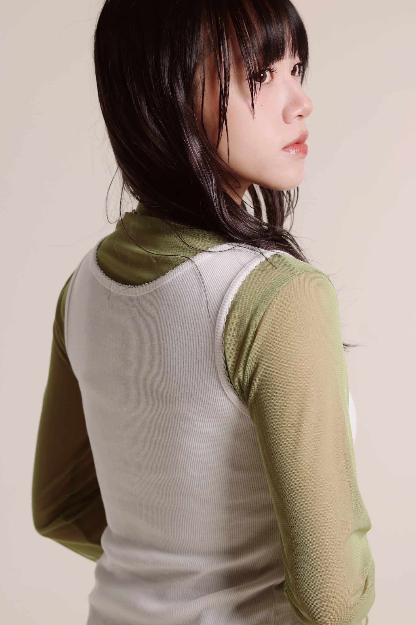 Ruffle See Through Top (Green)