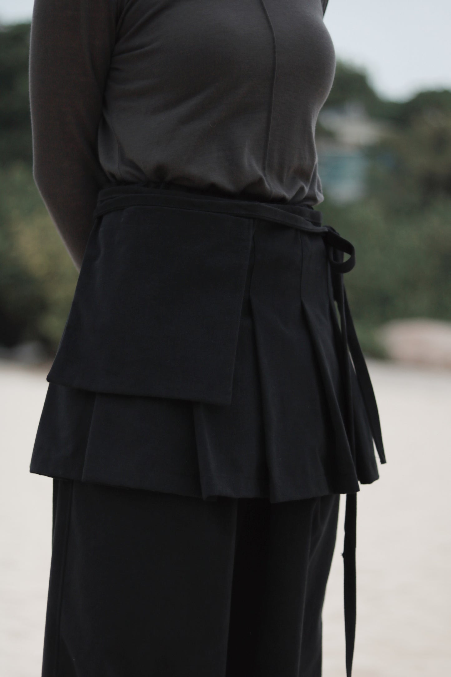 Layered Ruffle Pants (Black)