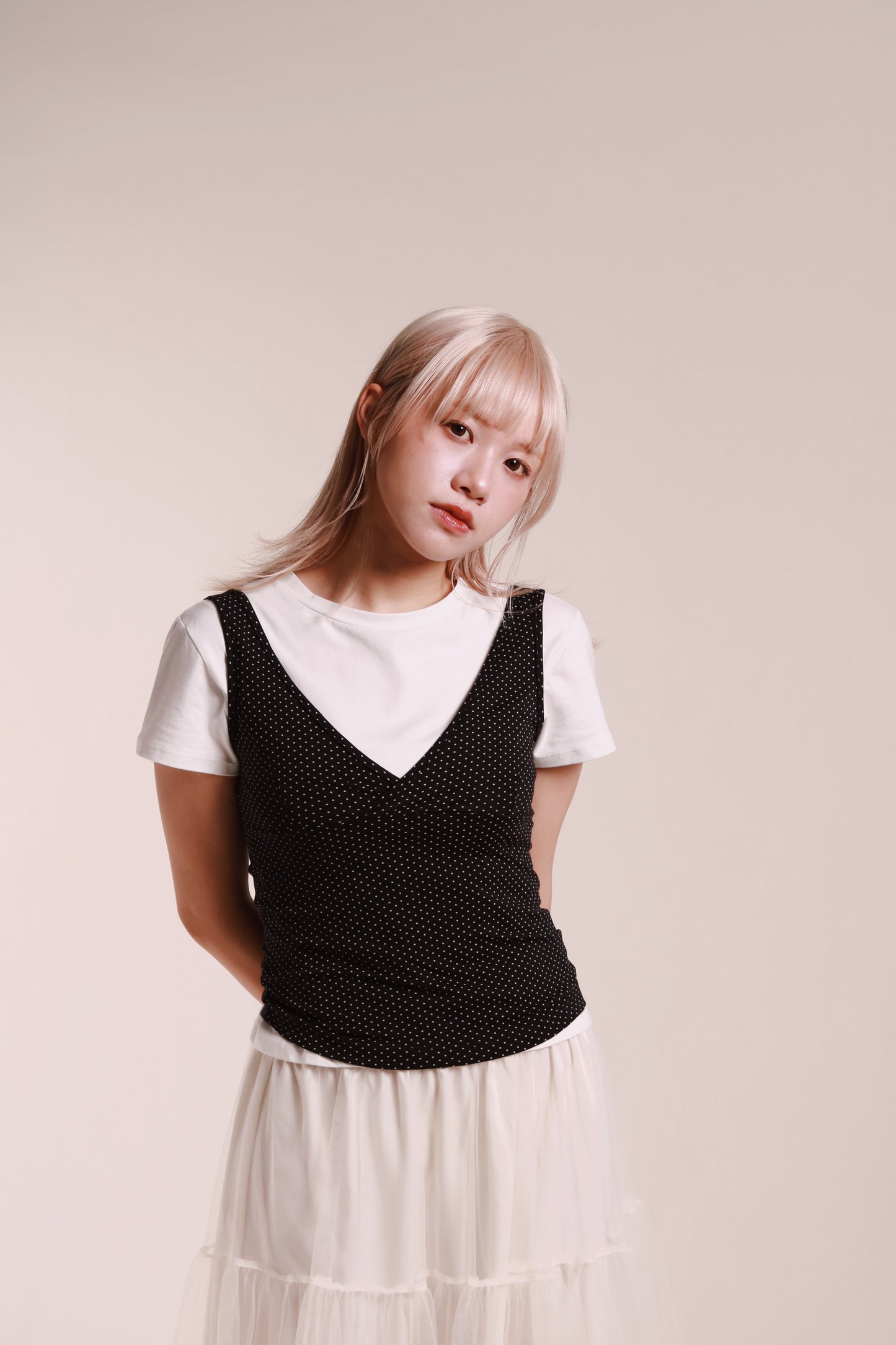 Dot Dot Sleeveless Top (Black)