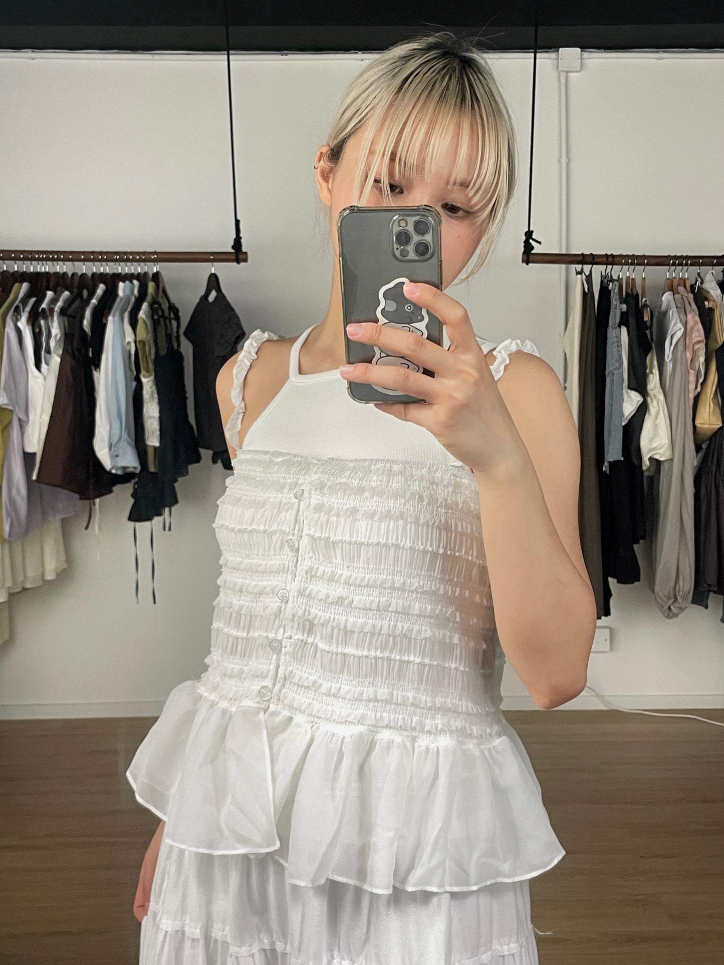 Doll Gathered Top (White)