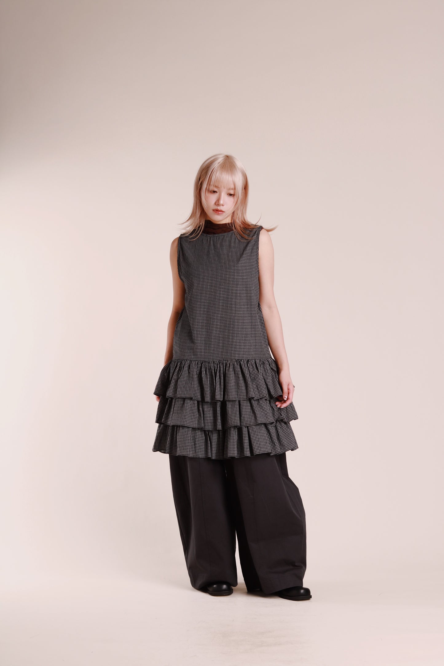 Layered Ruffle Dress (Black)