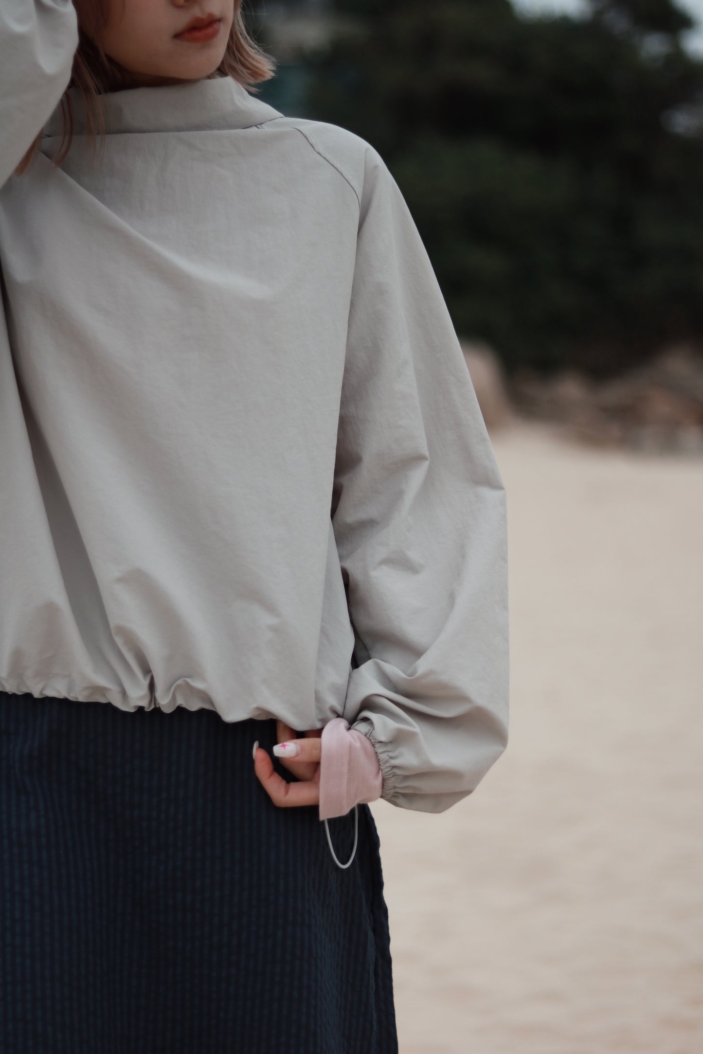 Funnel Neck Top (Grey)