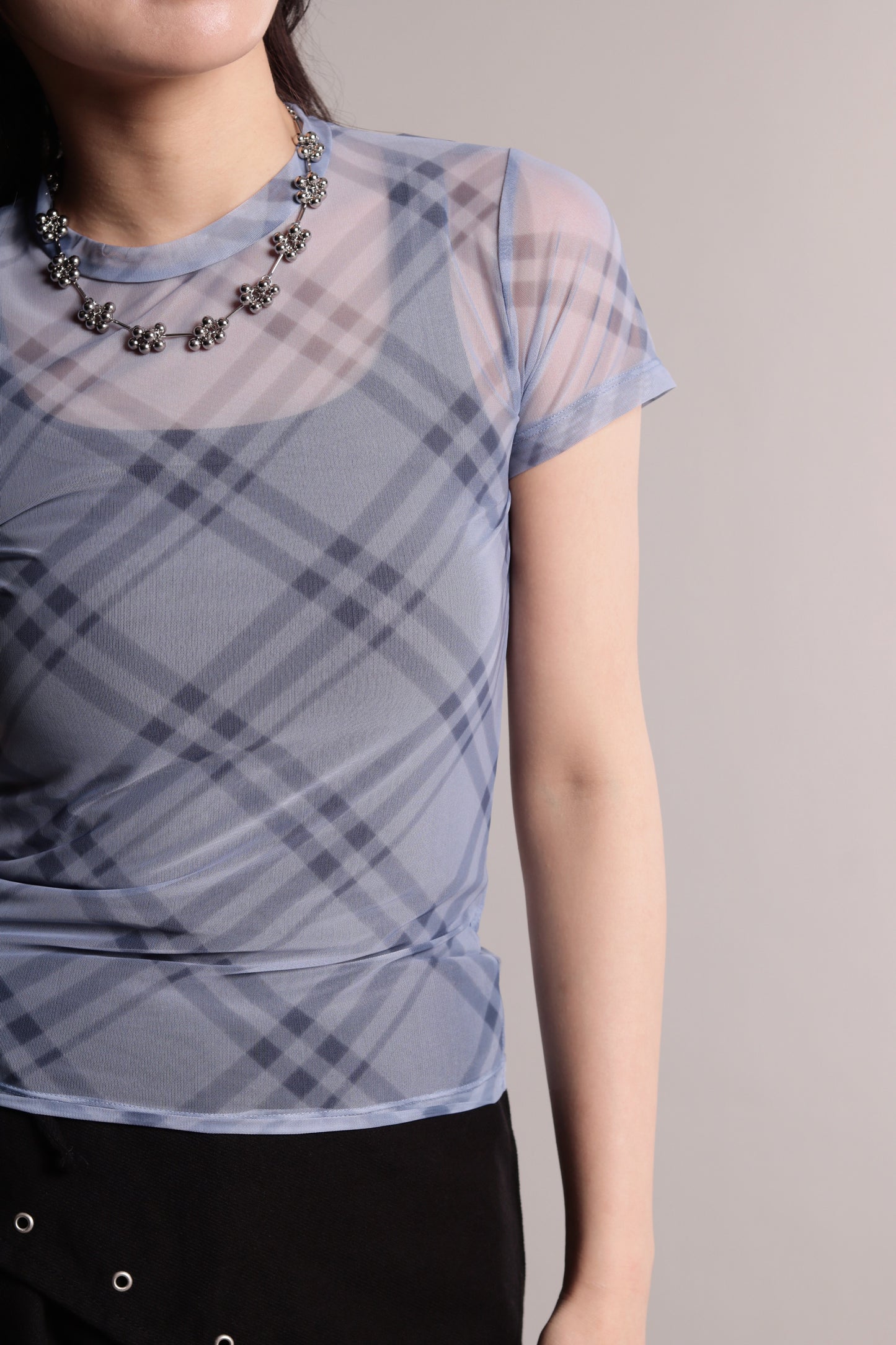 Checker Mesh Tee (Blue)