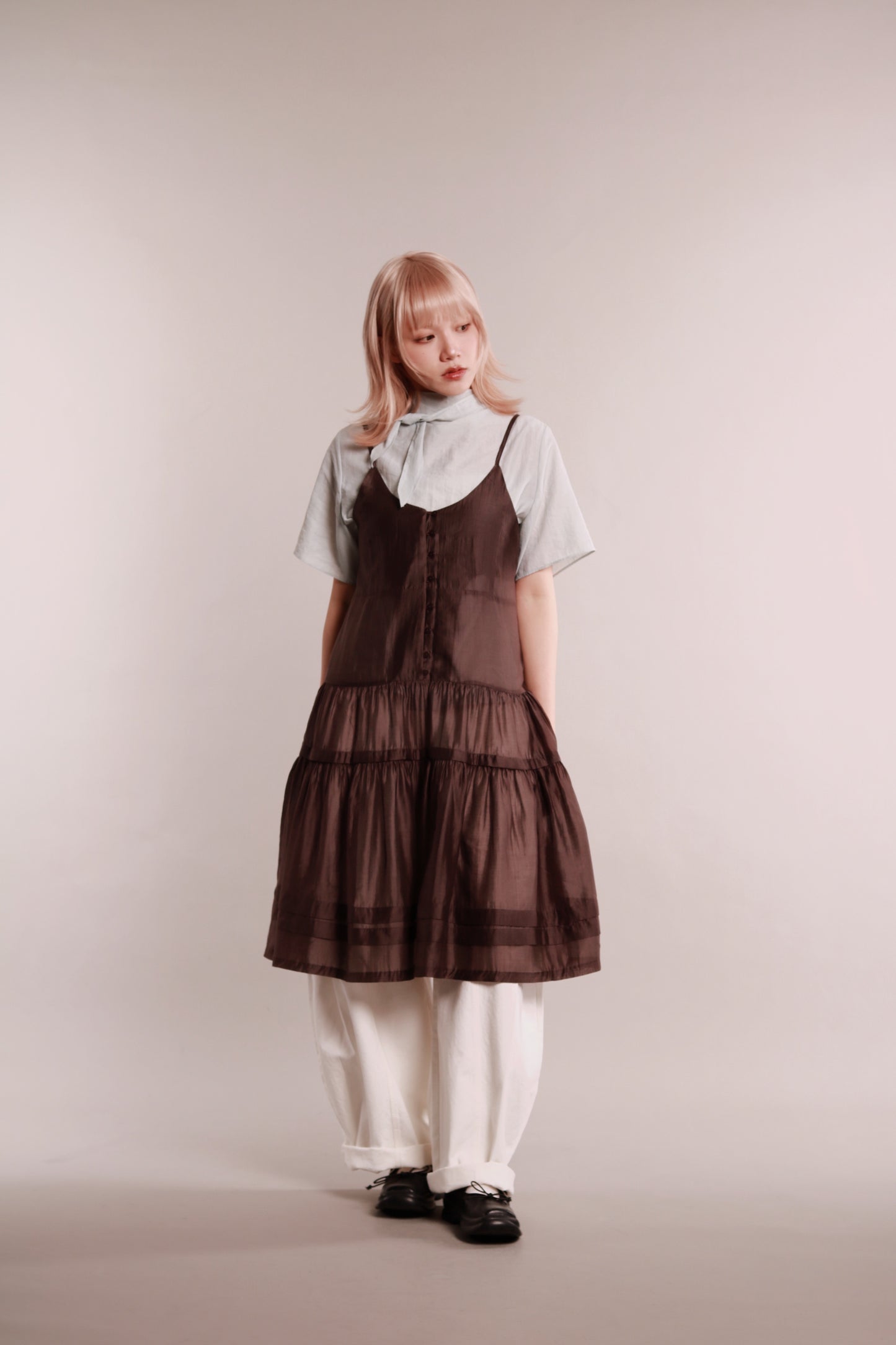 See Through Tie Top (Sky)