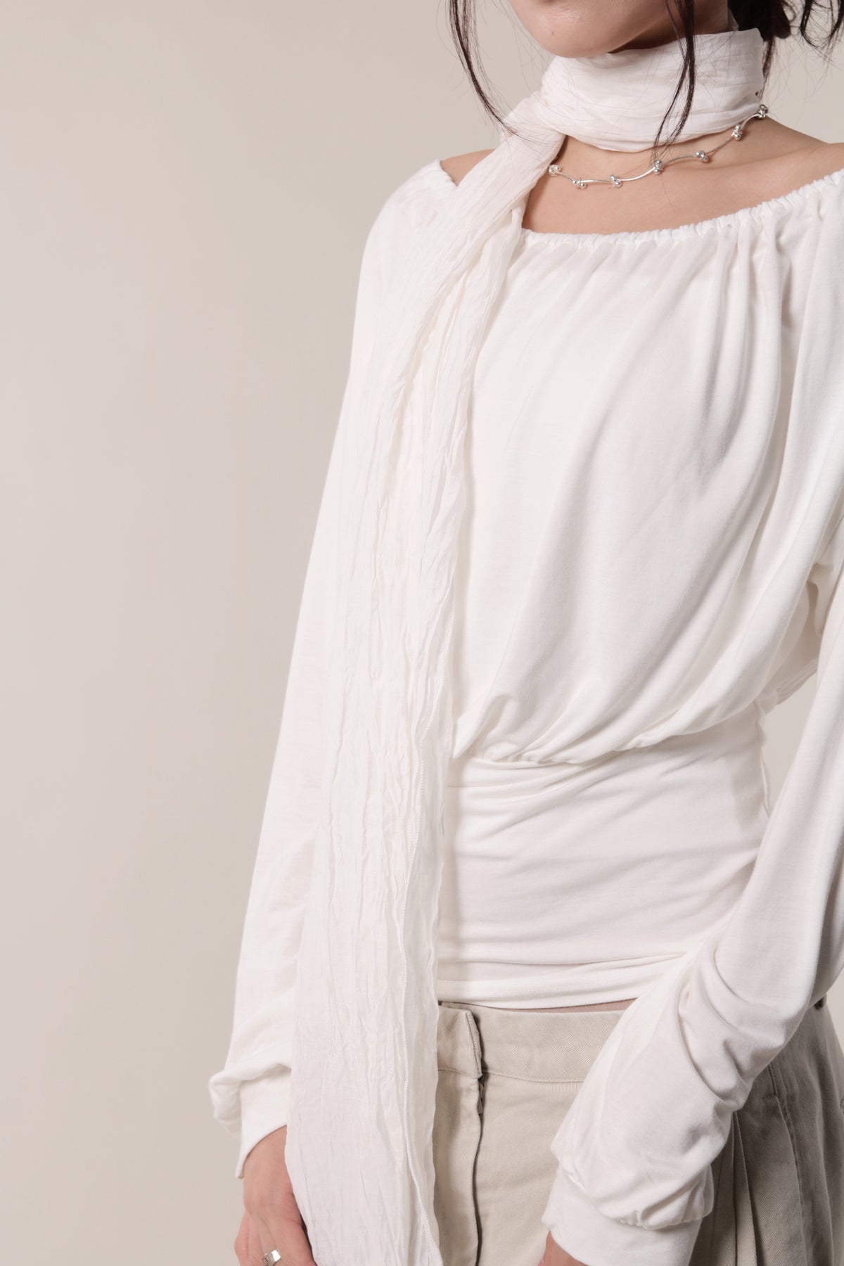Luna Gathered Top (Ivory)
