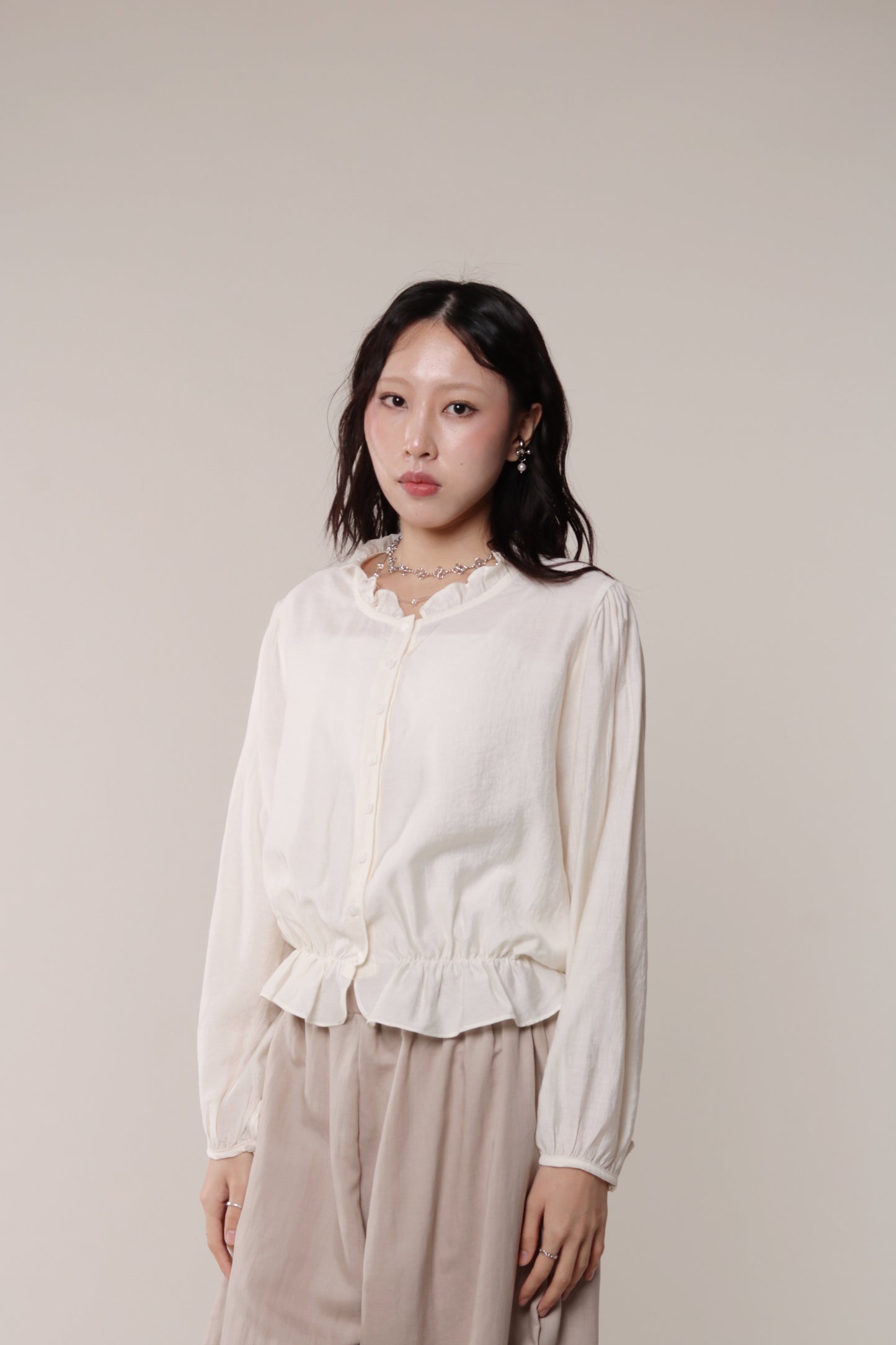 Retro Ruffle Shirt (Ivory)